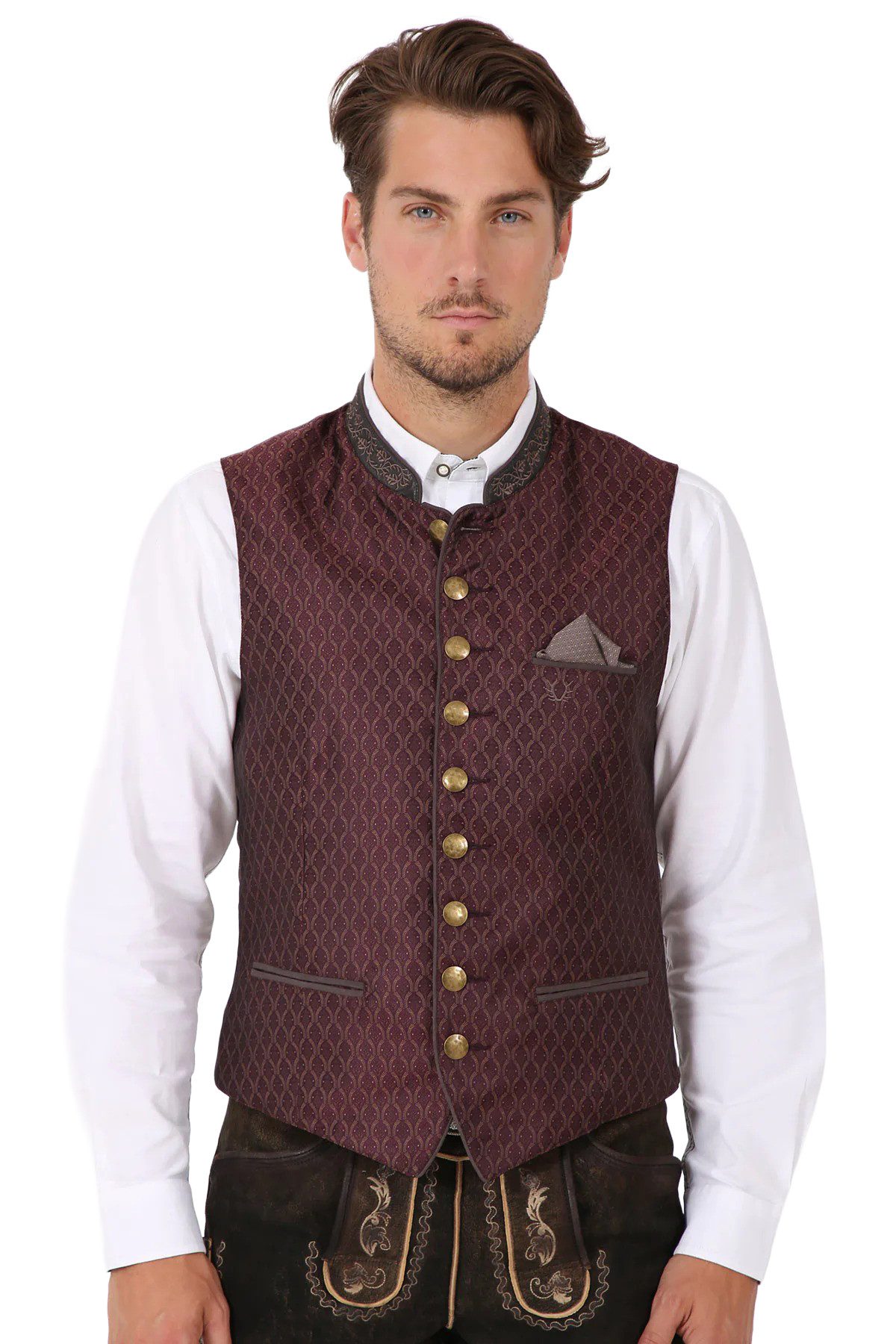 Moschen-Bayern Trachtenweste Trachtenweste Herren Weste Gilet Herrenweste Weinrot Lederhosenweste Weste