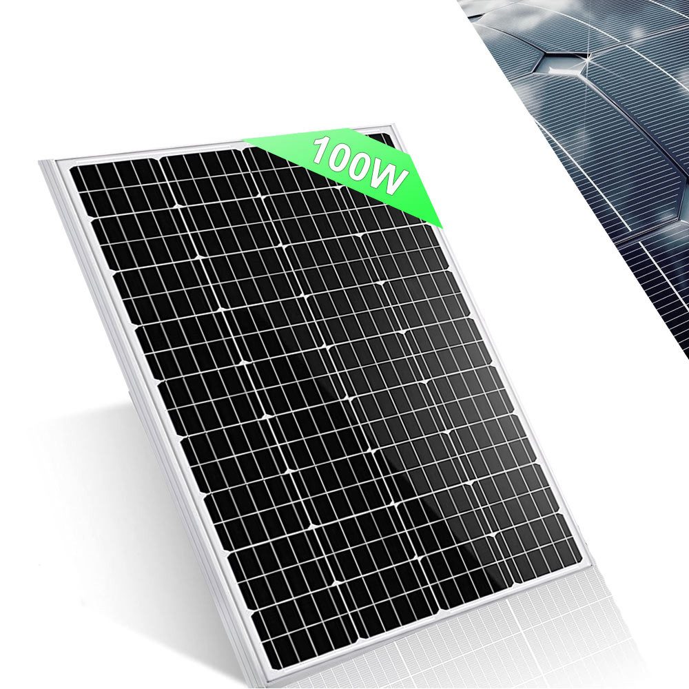 PFCTART Solaranlage 100W Photovoltaik Solarpanel – Hochleistungsmodul, (Für Wohnmobil, Garten & Boot – einfache Installation), Wetterfest, langlebig & effizient – ideal für 12V Systeme