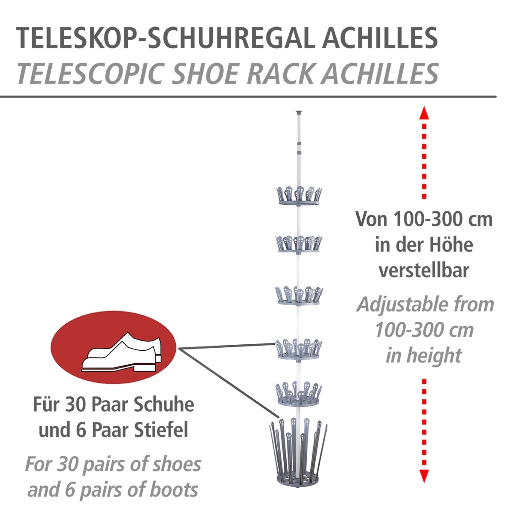 WENKO Teleskopregal Modell Achilles, Set 7-tlg., günstig online kaufen