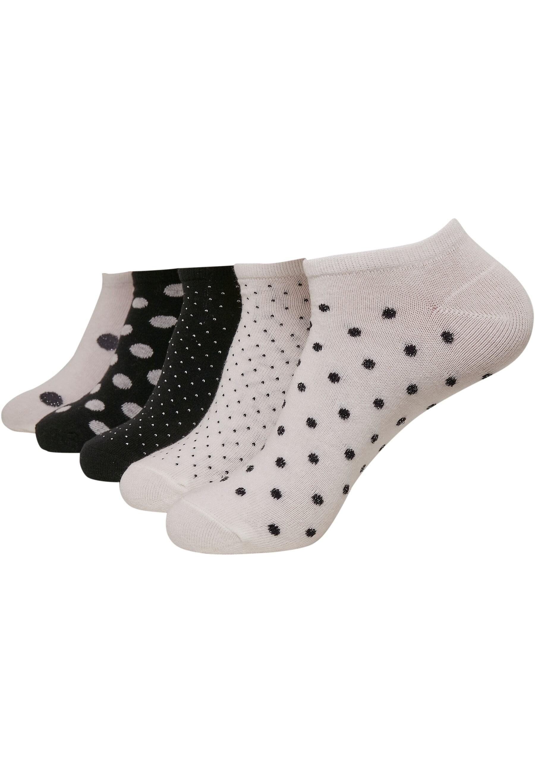 URBAN CLASSICS Basicsocken Urban Classics Unisex No Show Socks Dots 5-Pack (1-Paar)