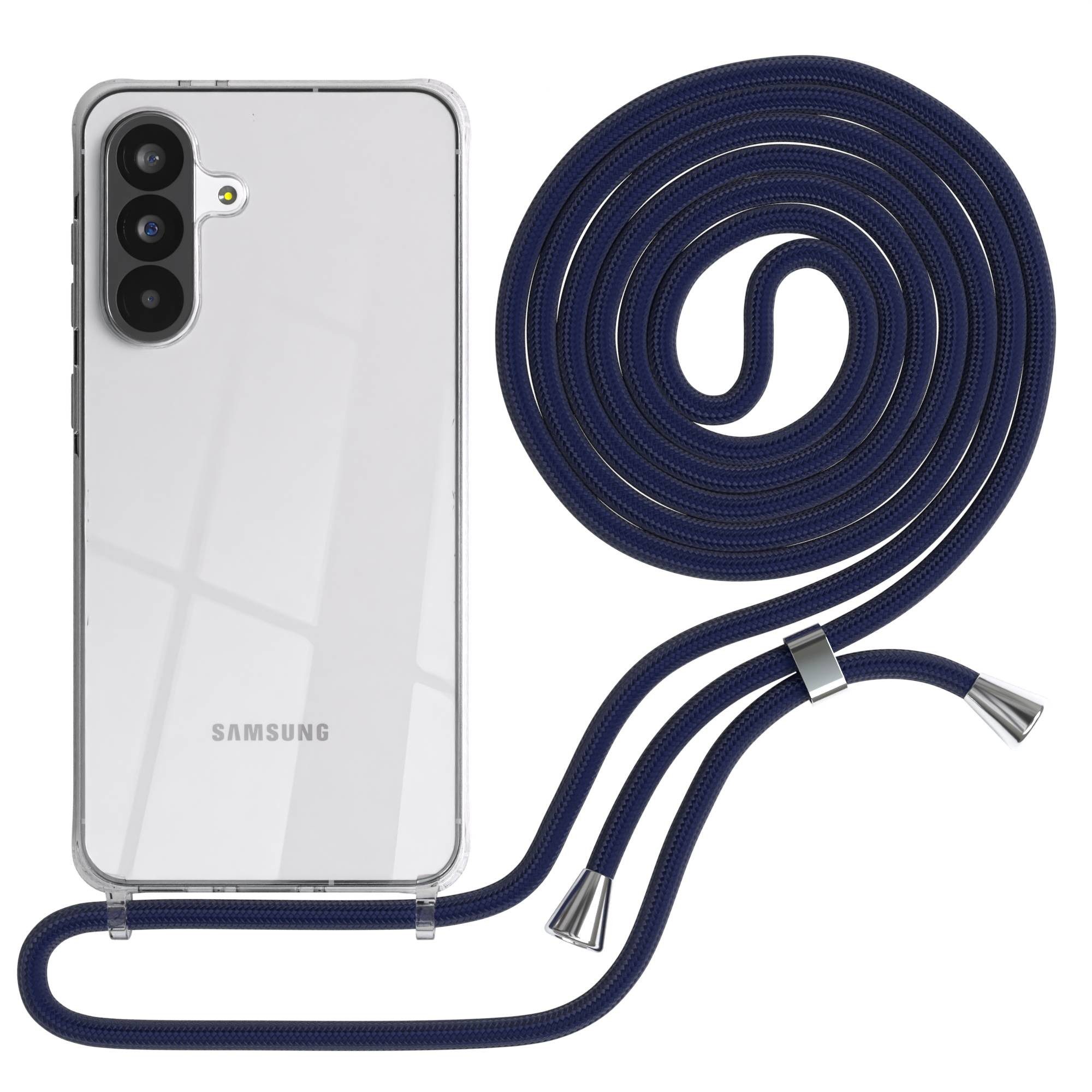 EAZY CASE Handykette Hülle mit Kette für Samsung Galaxy A56 6,7 Zoll, Kette zum Umhängen Backcover Etui Schutzhülle Hülle mit Band Case Blau