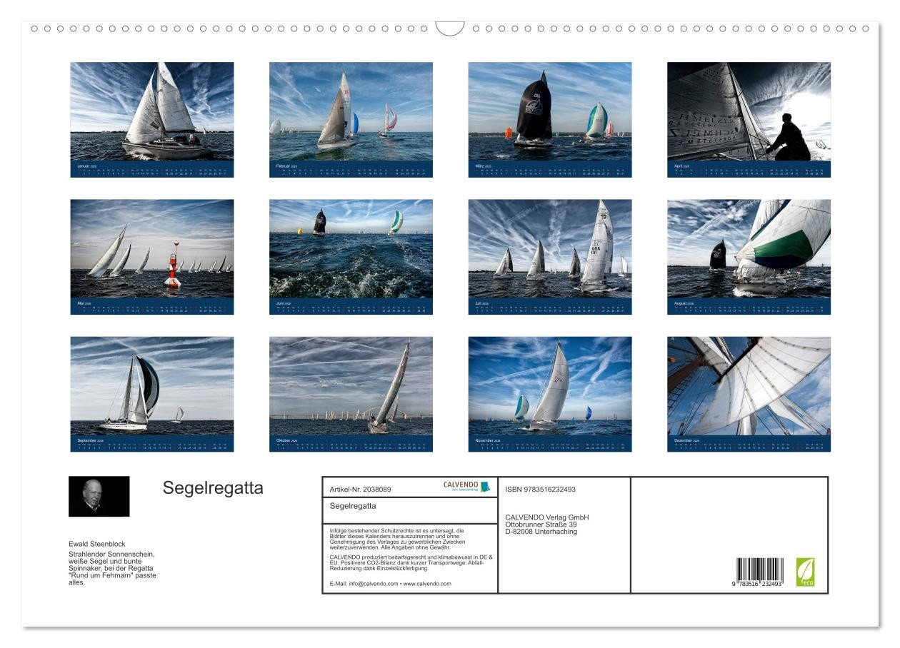 Thumbnail - CALVENDO Wandkalender Segelregatta (Wandkalender 2026 DIN A2 quer), CALVENDO Monatskalender