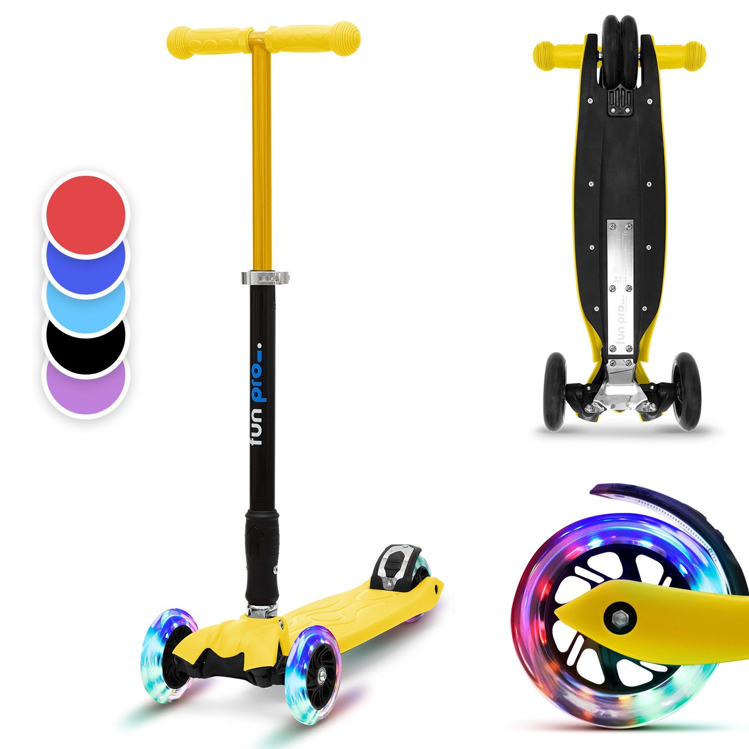 fun pro Cityroller fun pro TWO, Kick Scooter Roller Kinder - Stunt Tretroller Kinder klappbar