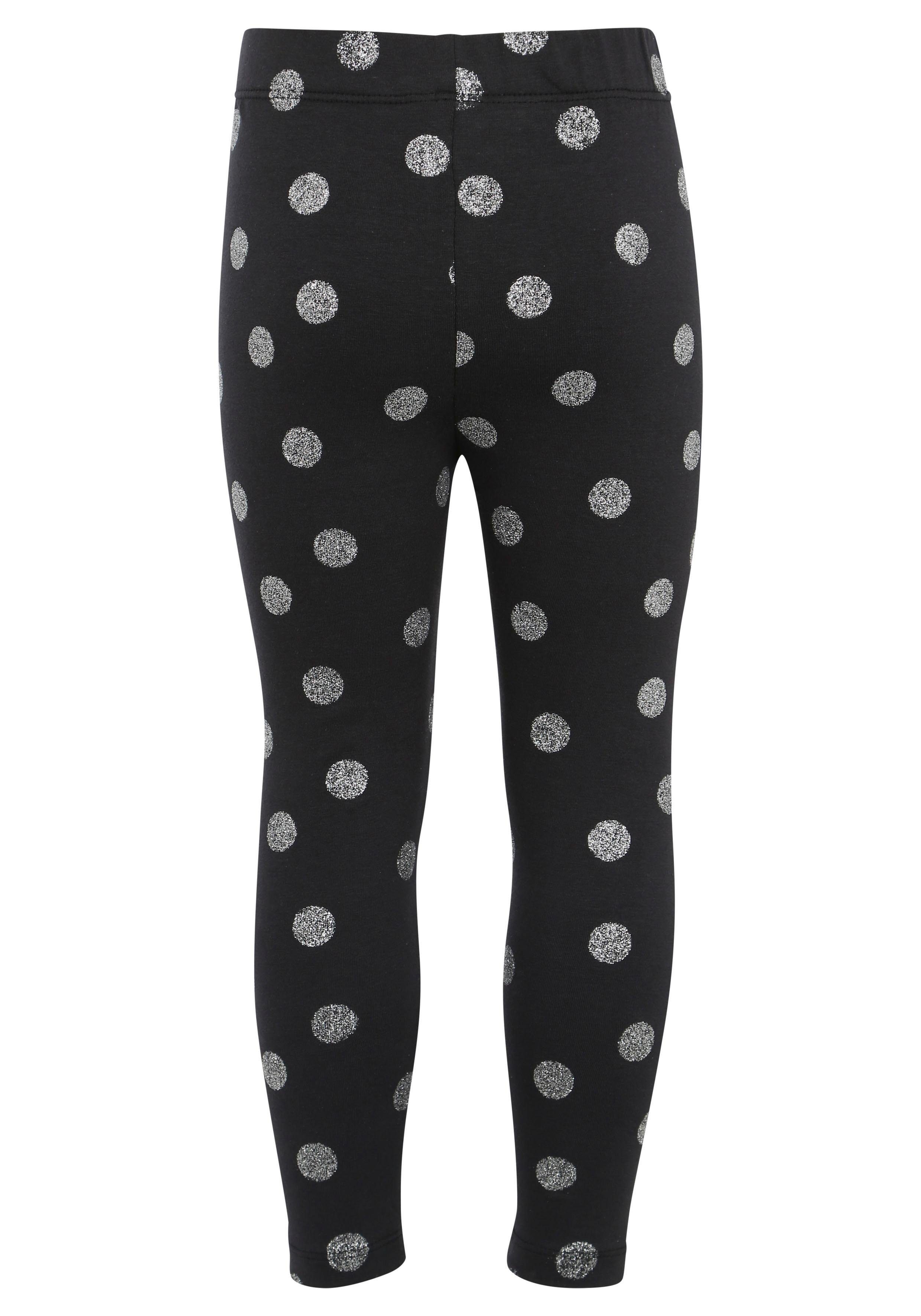 2-tlg) Glitzerdruck Leggings KIDSWORLD (Packung, mit