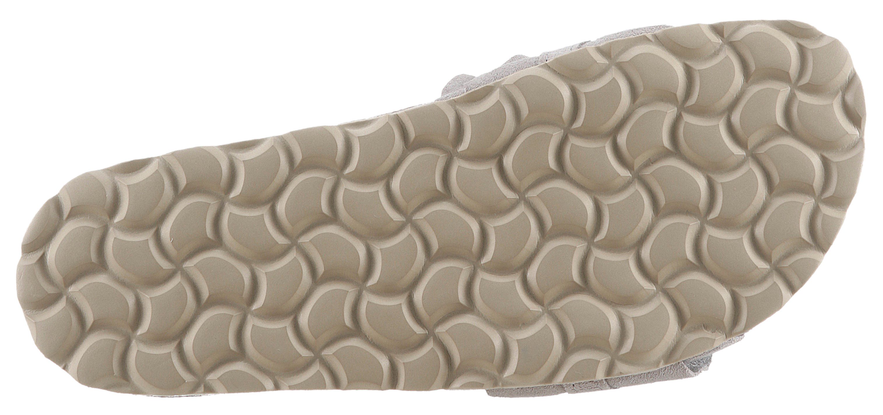 VERBENAS Rocio Roda Pantolette Sommerschuh, Flat mit geschwungenen Laschenstoff