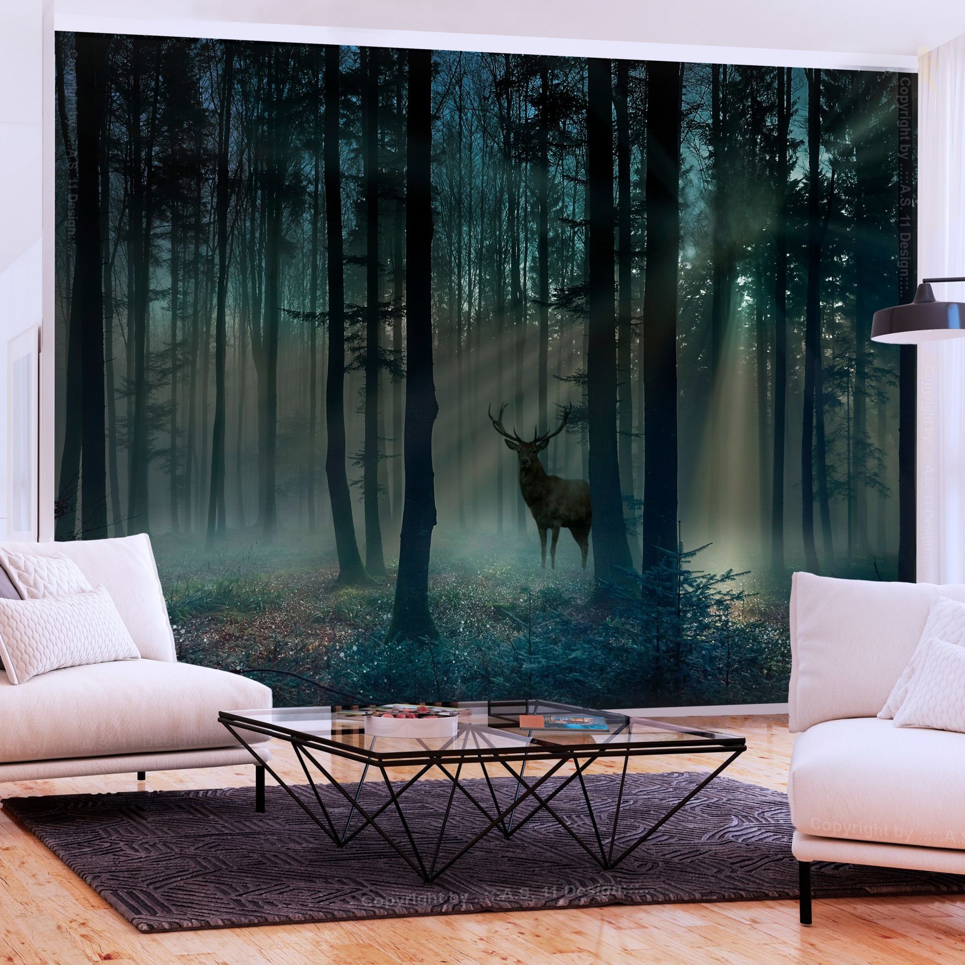 KUNSTLOFT Vliestapete Mystical Forest - Third Variant 1x0.7 m, halb-matt, lichtbeständige Design Tapete