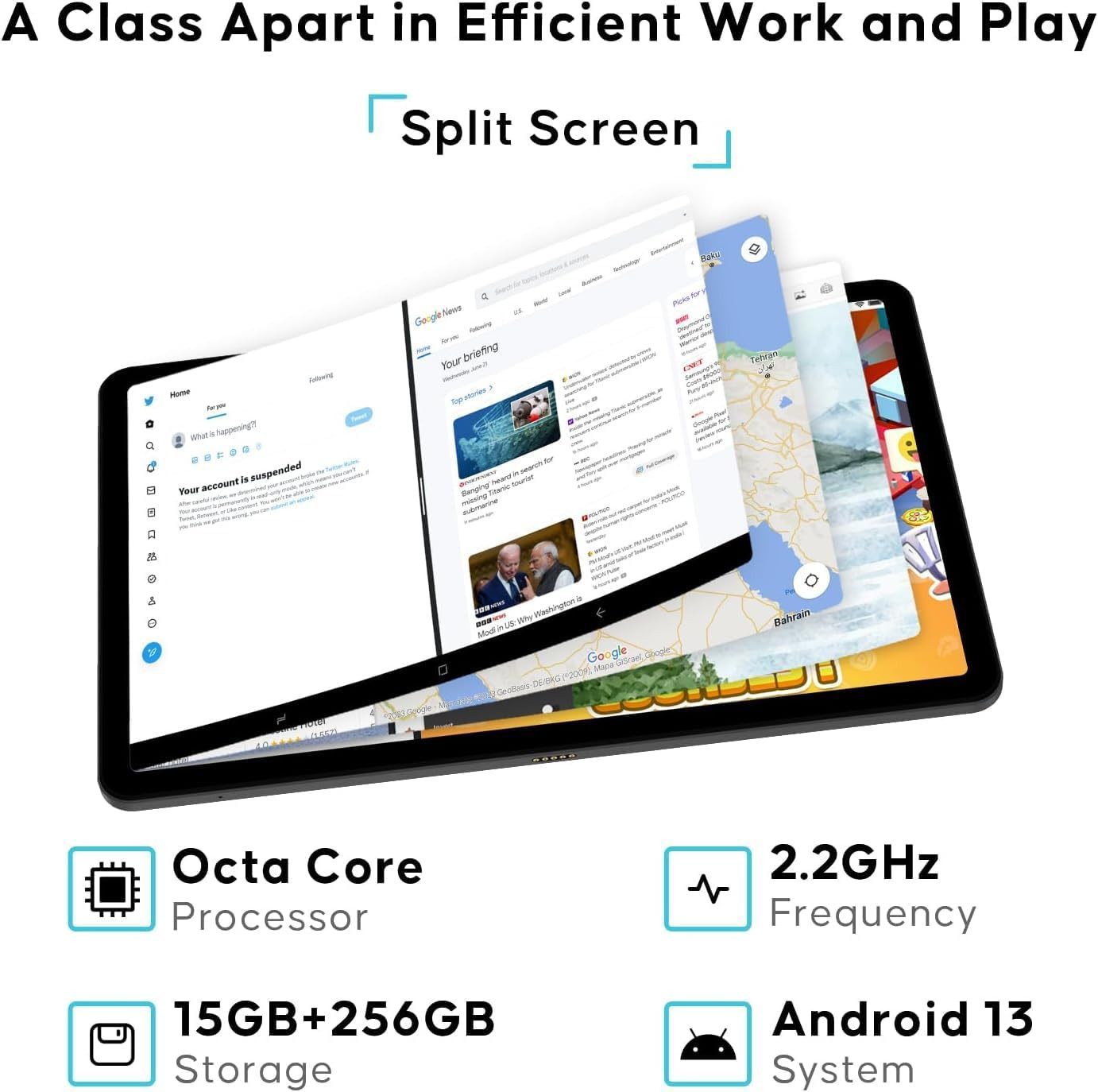 DOOGEE T30 PRO Android 14 Tablet 11 Zoll, 8GB RAM 256GB ROM (2TB TF) Tablet (11", 256 GB, Android 14, 4G LTE, 8580mAh/33W, 20MP Dual SIM Tablet 4G LTE +5G WiFi Widevine L1)