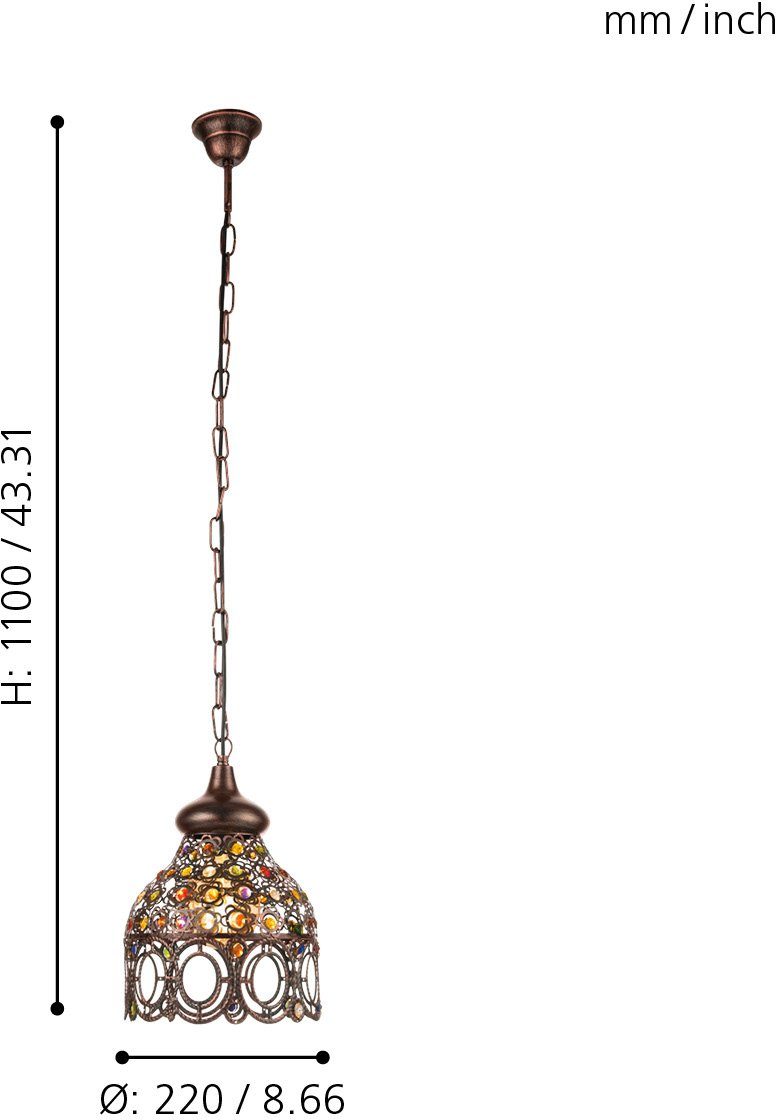 EGLO Pendelleuchte JADIDA, ohne Leuchtmittel, Hängeleuchte, Hängelampe günstig online kaufen