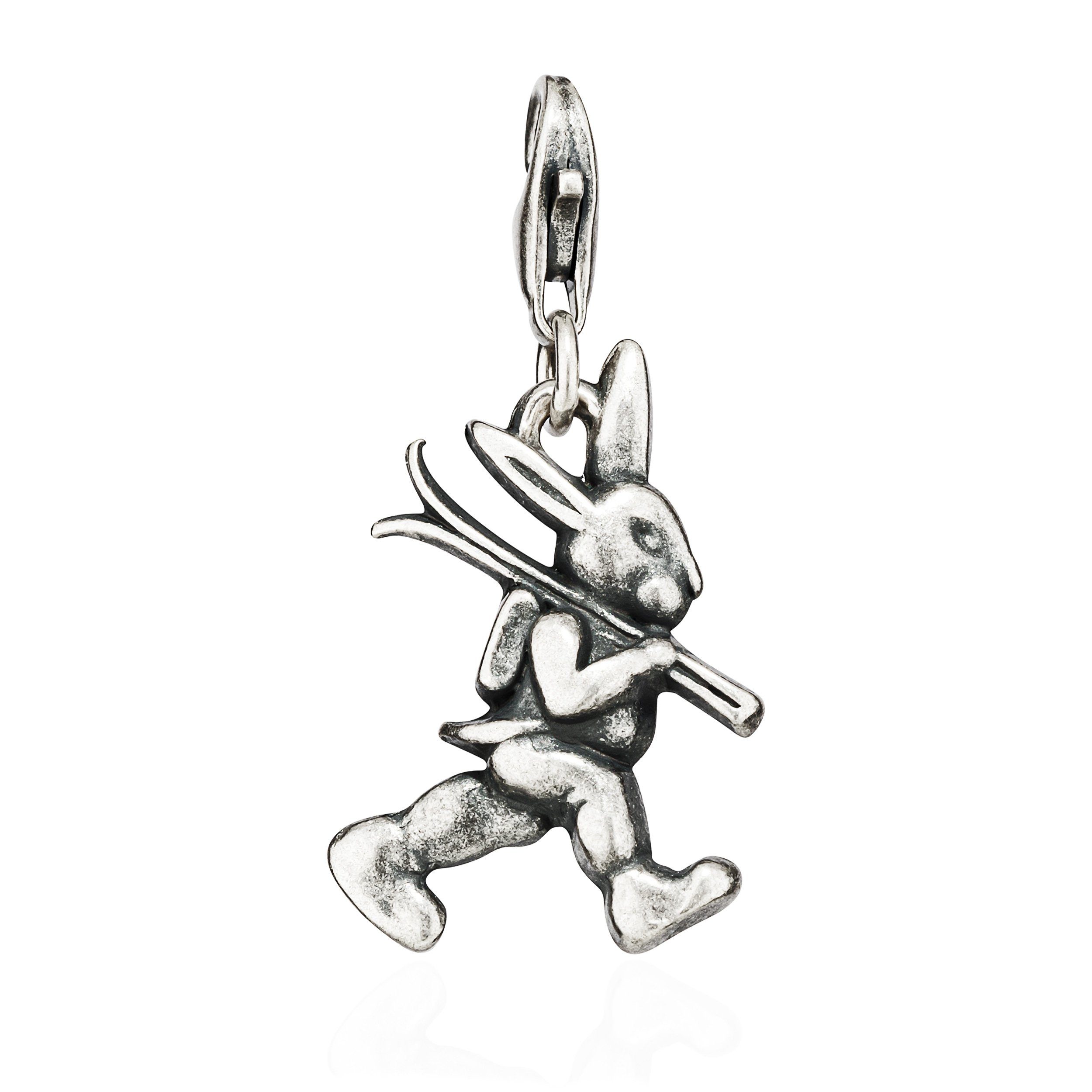 Kettenanhänger Damen Hase 925 Silber 21x14mm Schmuck Amulett