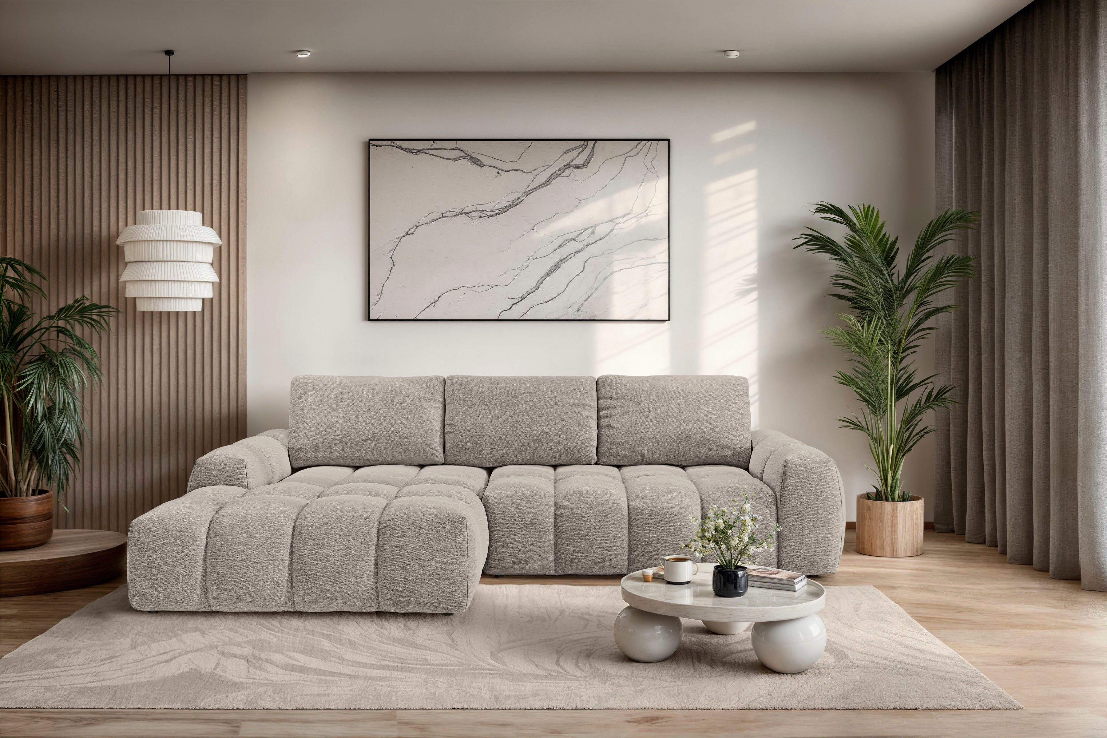OTTO home Ecksofa AZITA L-Form, 270 cm - OTTO. Verlässliche Qualität., wahlweise als Schlafsofa m. Bettkasten, Bubble-Optik