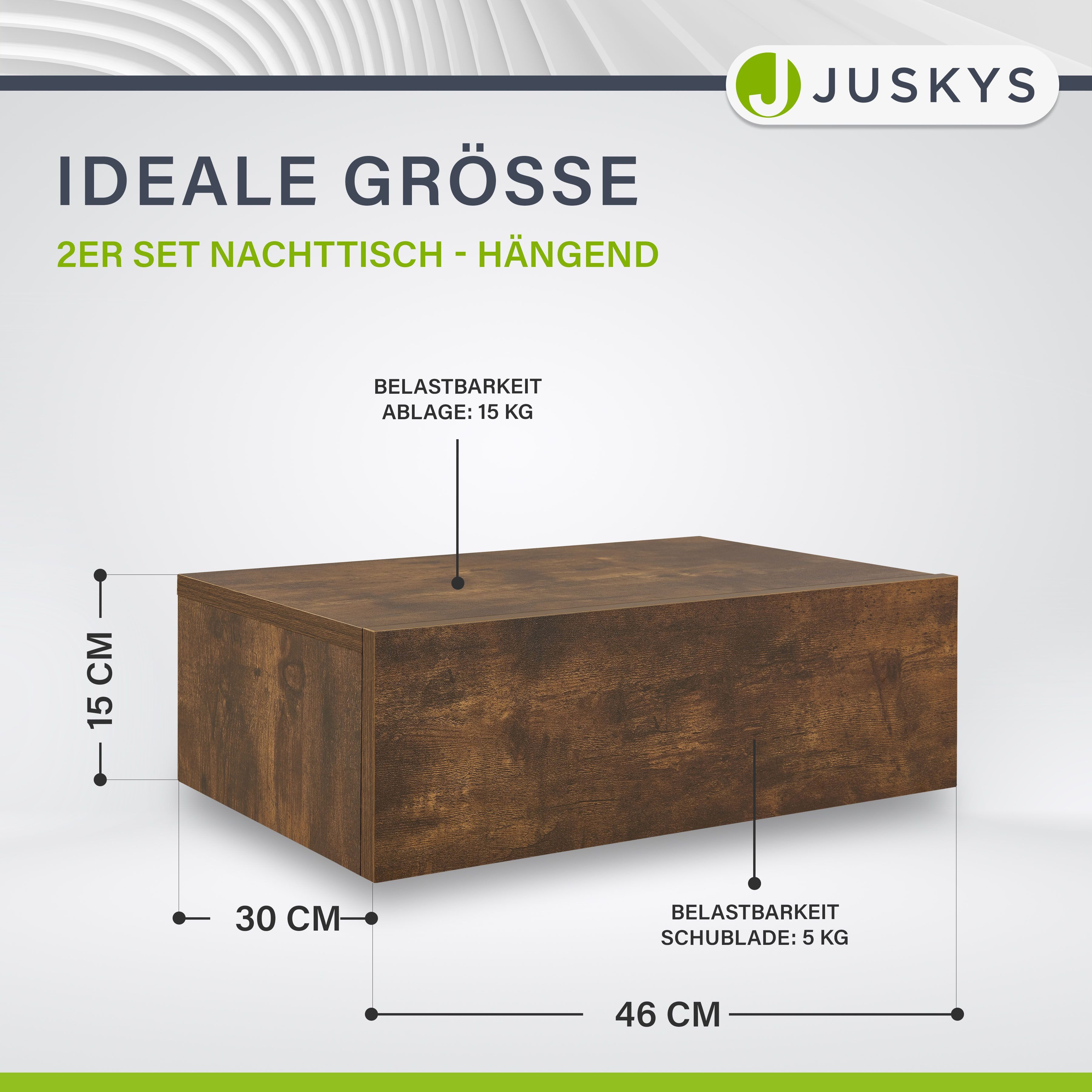 Juskys Wandregal, 1 Schublade pro Regal, günstig online kaufen