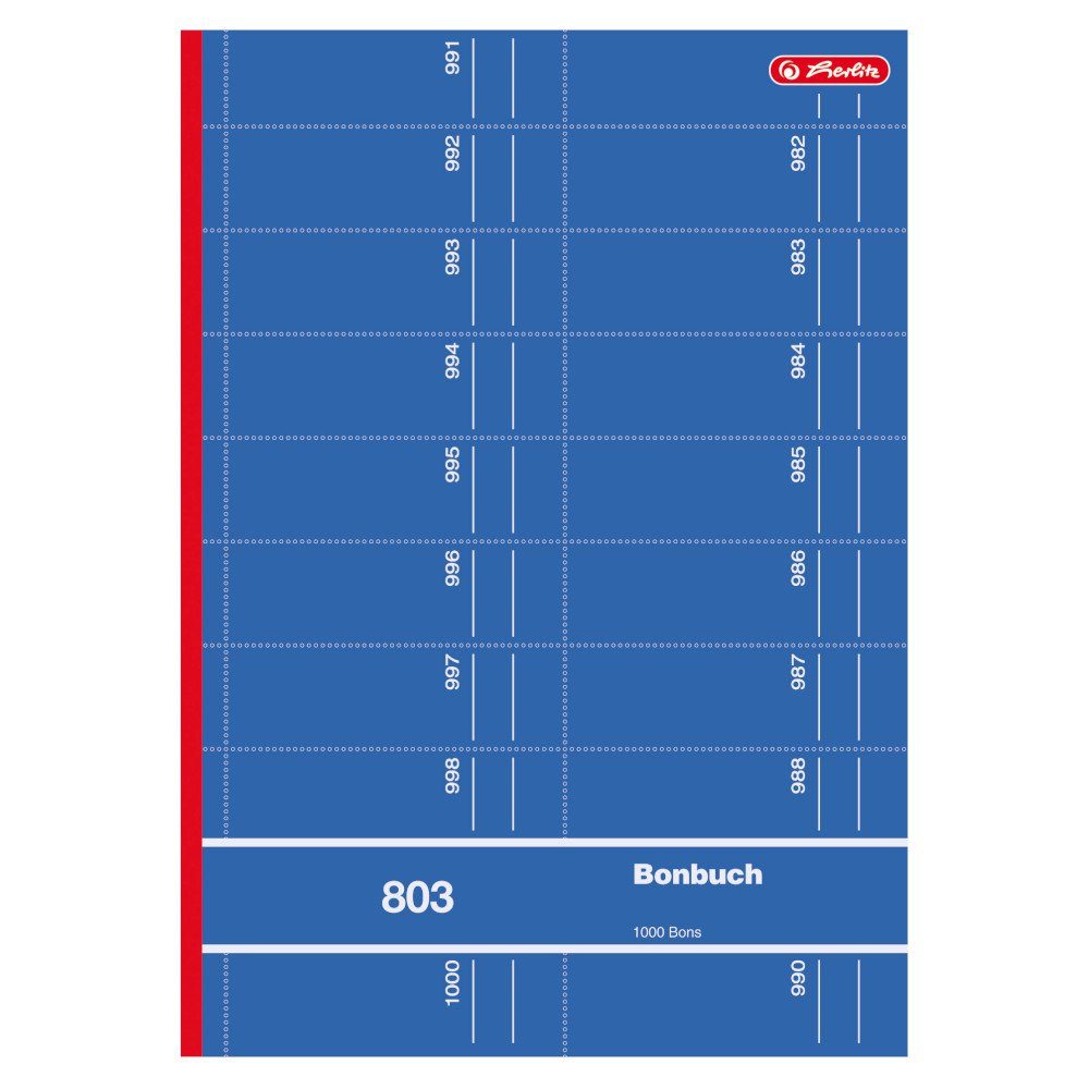 Herlitz Geschäftspapier Herlitz Bonbuch 803 / A4 / 1000 Abrisse