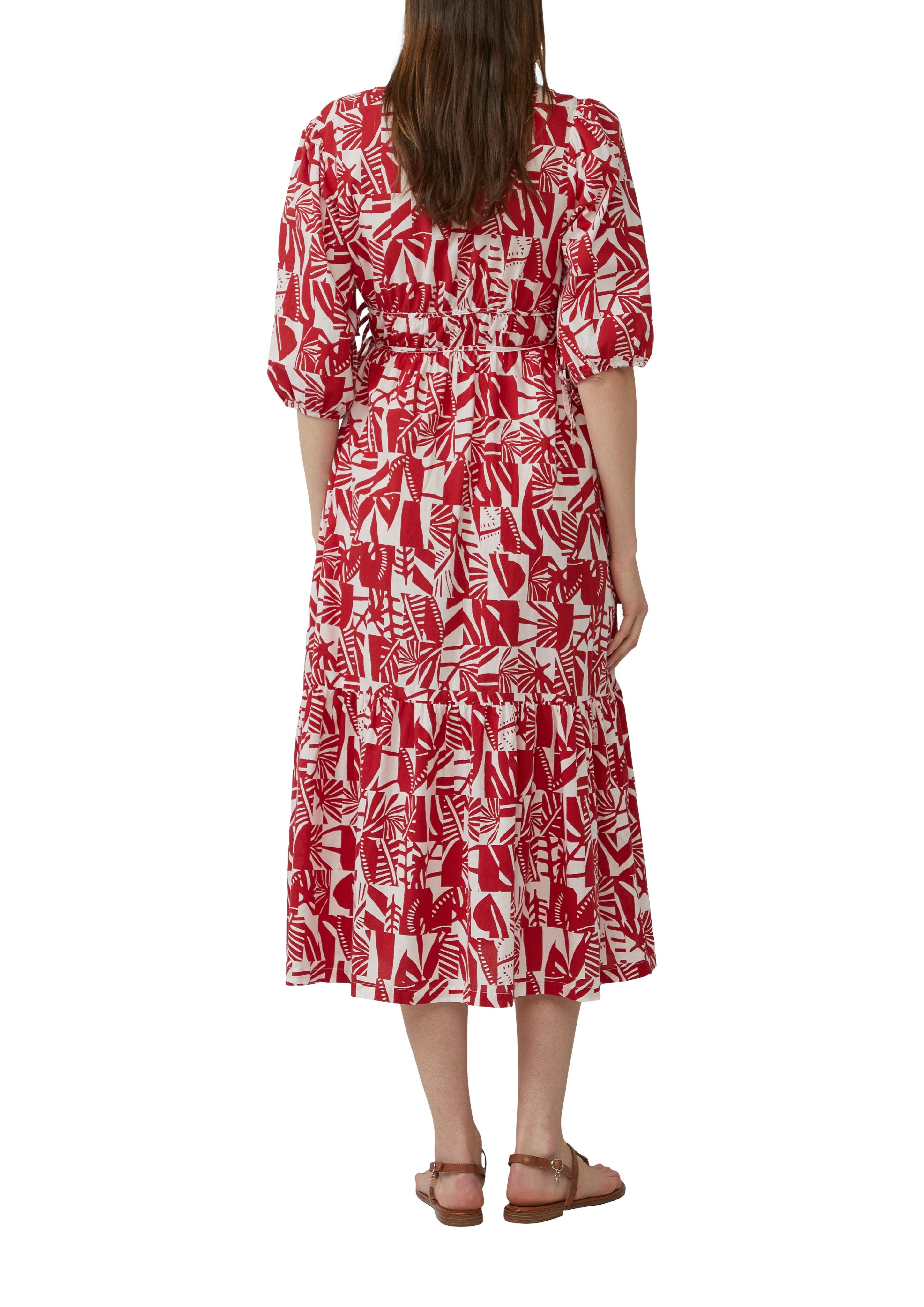 s.Oliver Sommerkleid mit All-Over Print und V-Ausschnitt günstig online kaufen