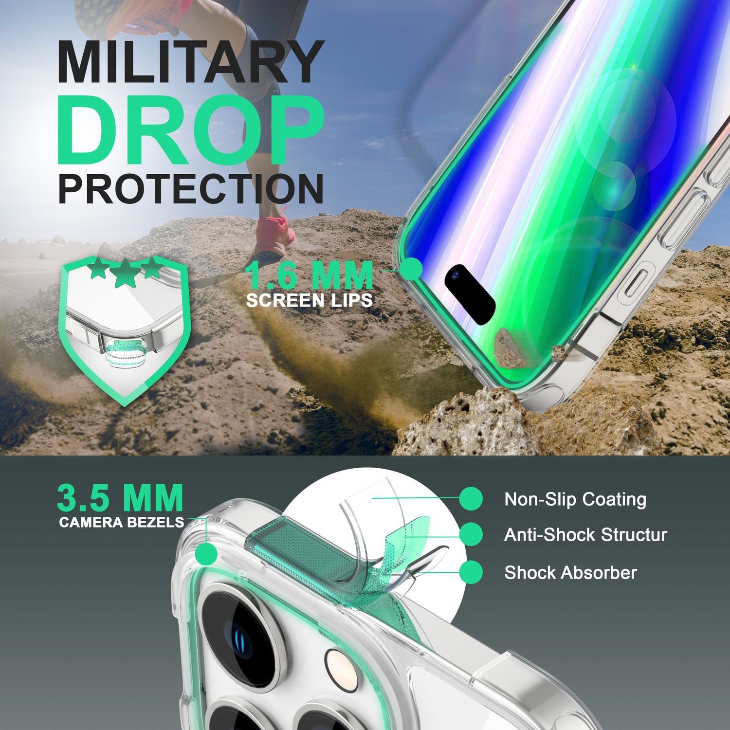 Nalia Smartphone-Hülle Apple iPhone 14 Pro 15,5 cm (6,1 Zoll), Matte Klare Harte Hülle / Semi-Transparent / Anti-Fingerabdruck Cover