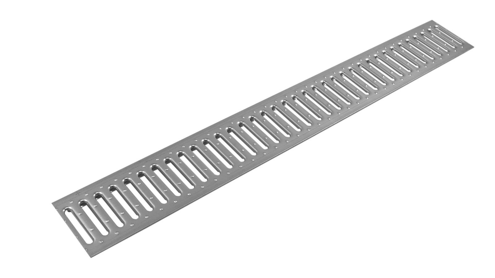 Entwässerungsrinne Stegrost Stahl verzinkt Länge: 100 cm - Breite: 13 cm