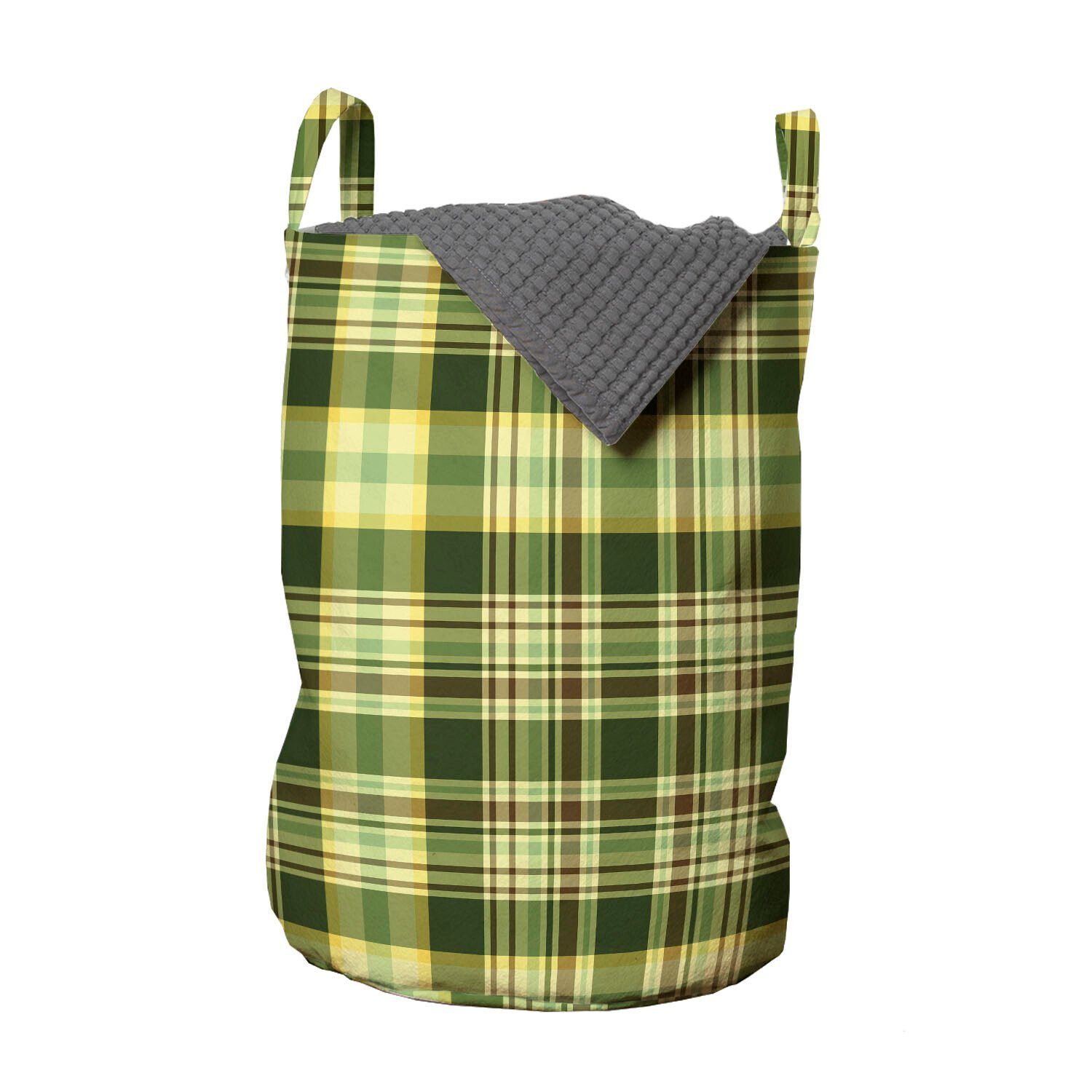 Waschsalons, Scottish Kordelzugverschluss für olivgrün Quilt Wäschekorb Wäschesäckchen mit Griffen Abakuhaus