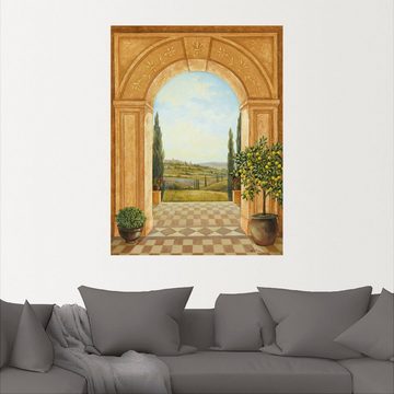 Artland Wandbild Ausblick mit Zitronenbaum, Fensterblick (1 St), als Leinwandbild, Poster, Wandaufkleber in verschied. Größen