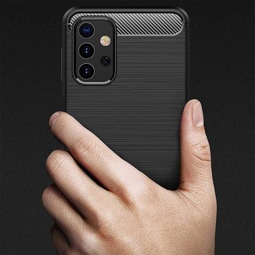 CoolGadget Handyhülle Carbon Handy Hülle für Samsung Galaxy A32 5G 6,5 Zoll, robuste Telefonhülle Case Schutzhülle für Samsung A32 5G Hülle
