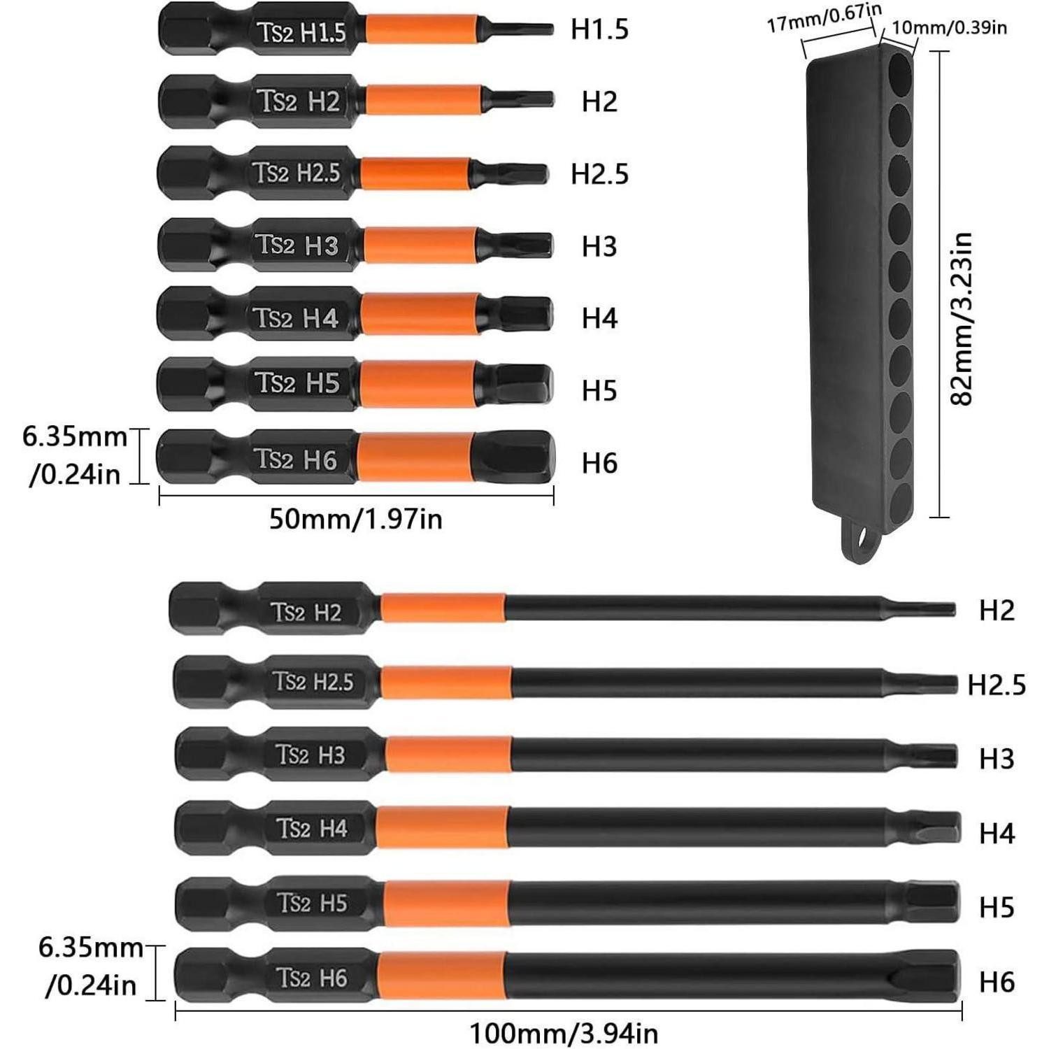 LuxusKollektion Bit-Set Bit Set Sechskantkopf Magnetisch Langbits Stahl 15