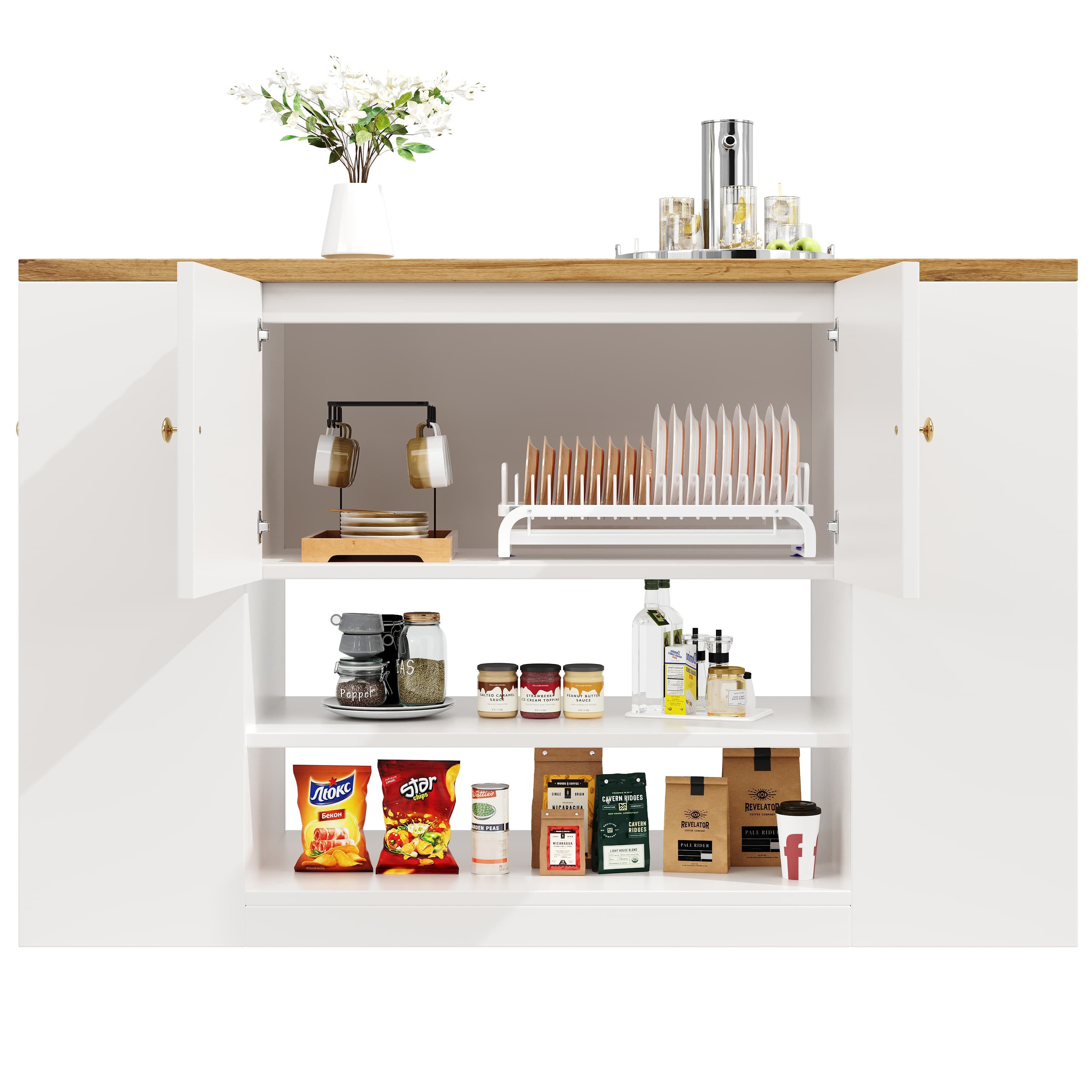 ANYSUN Küchenzeile Küchenschrank, Buffetschrank, Küchenschrank mit Schubladen, Breite 140 cm