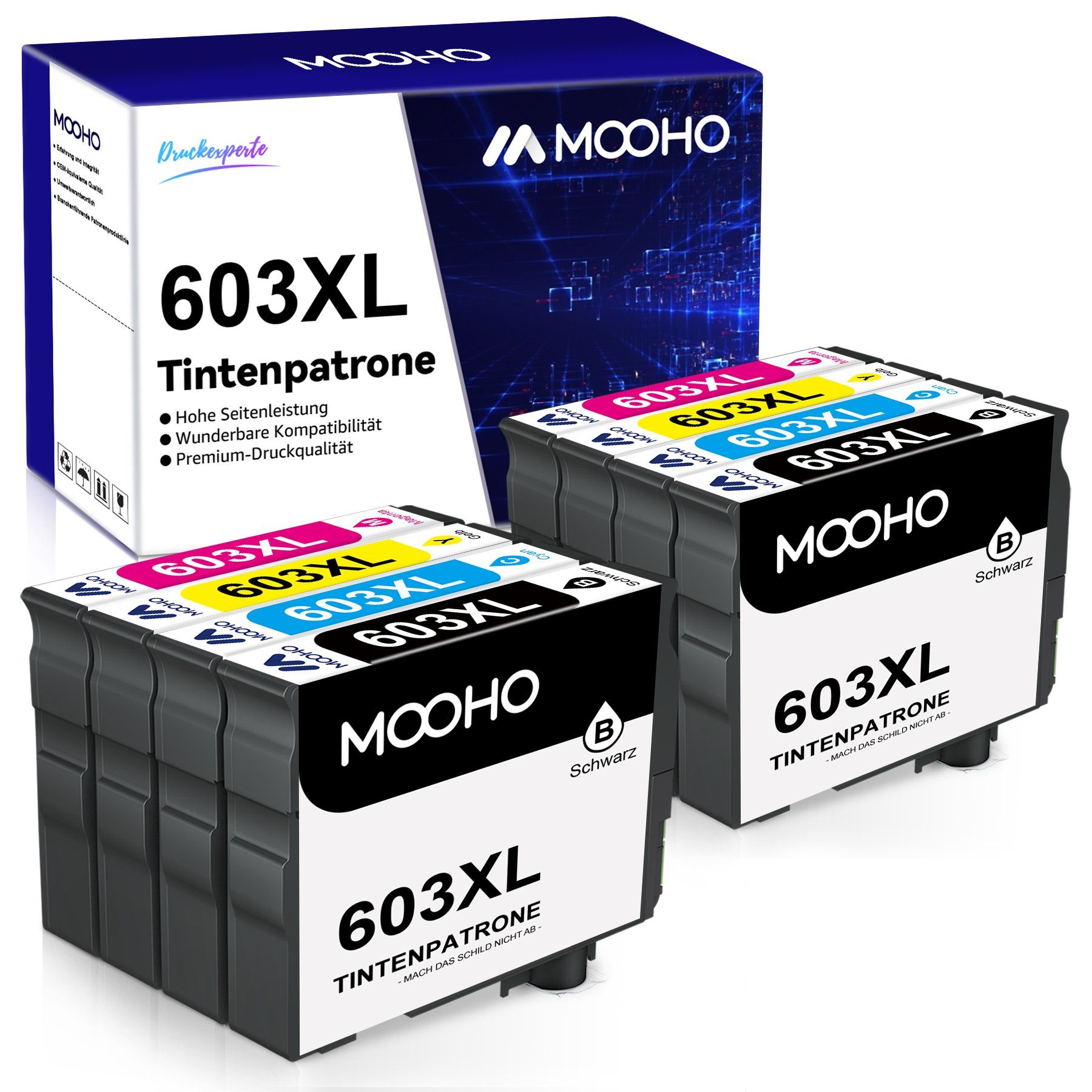 MOOHO für EPSON XP 3155 Tintenpatrone (0-tlg) 4105 3105 4100 3100 603XL 3150