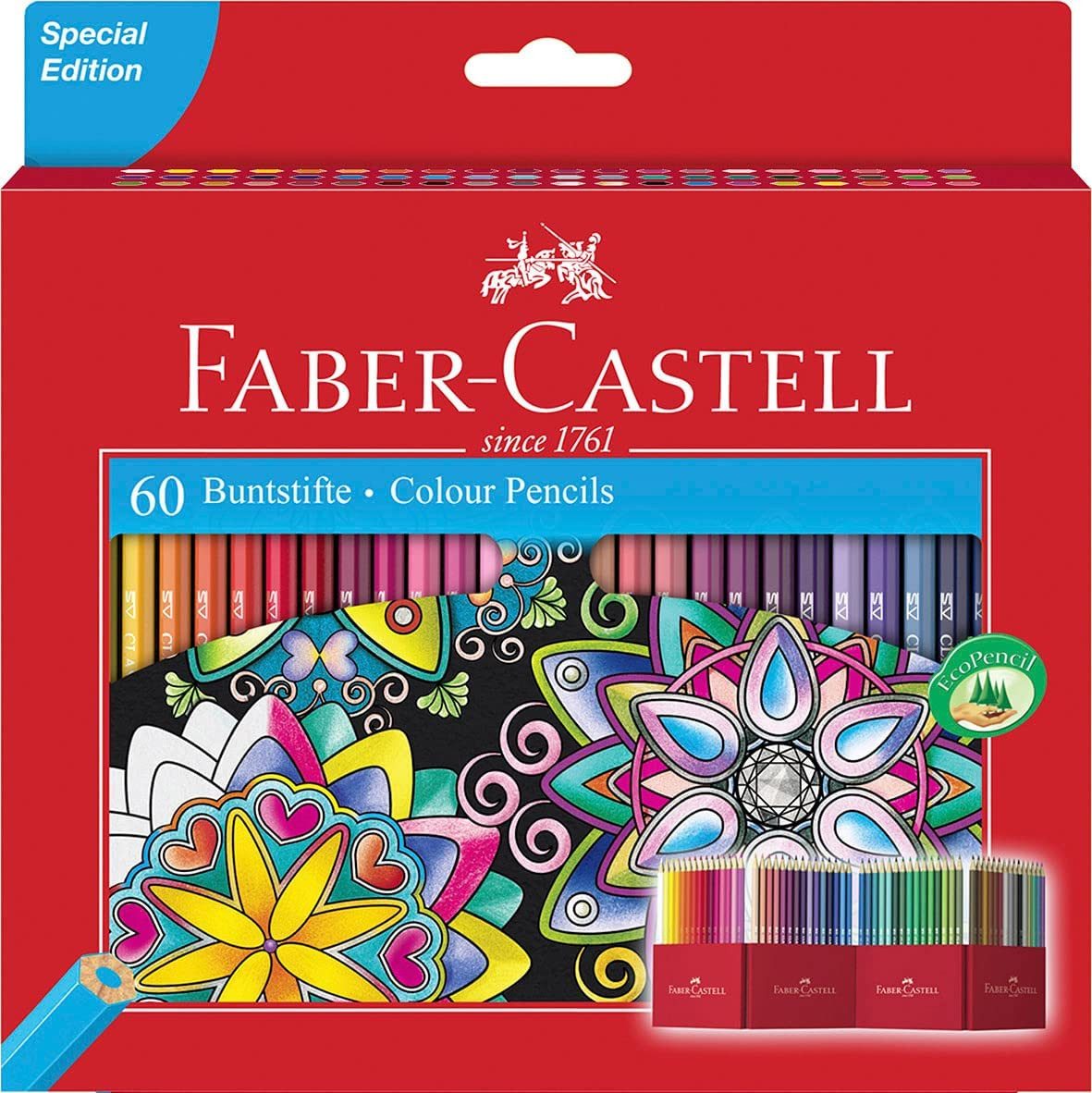 Faber-Castell Buntstift Colour Pencil Farbstifte, Malstifte, Farbstifte, Etui mit 60 Farben
