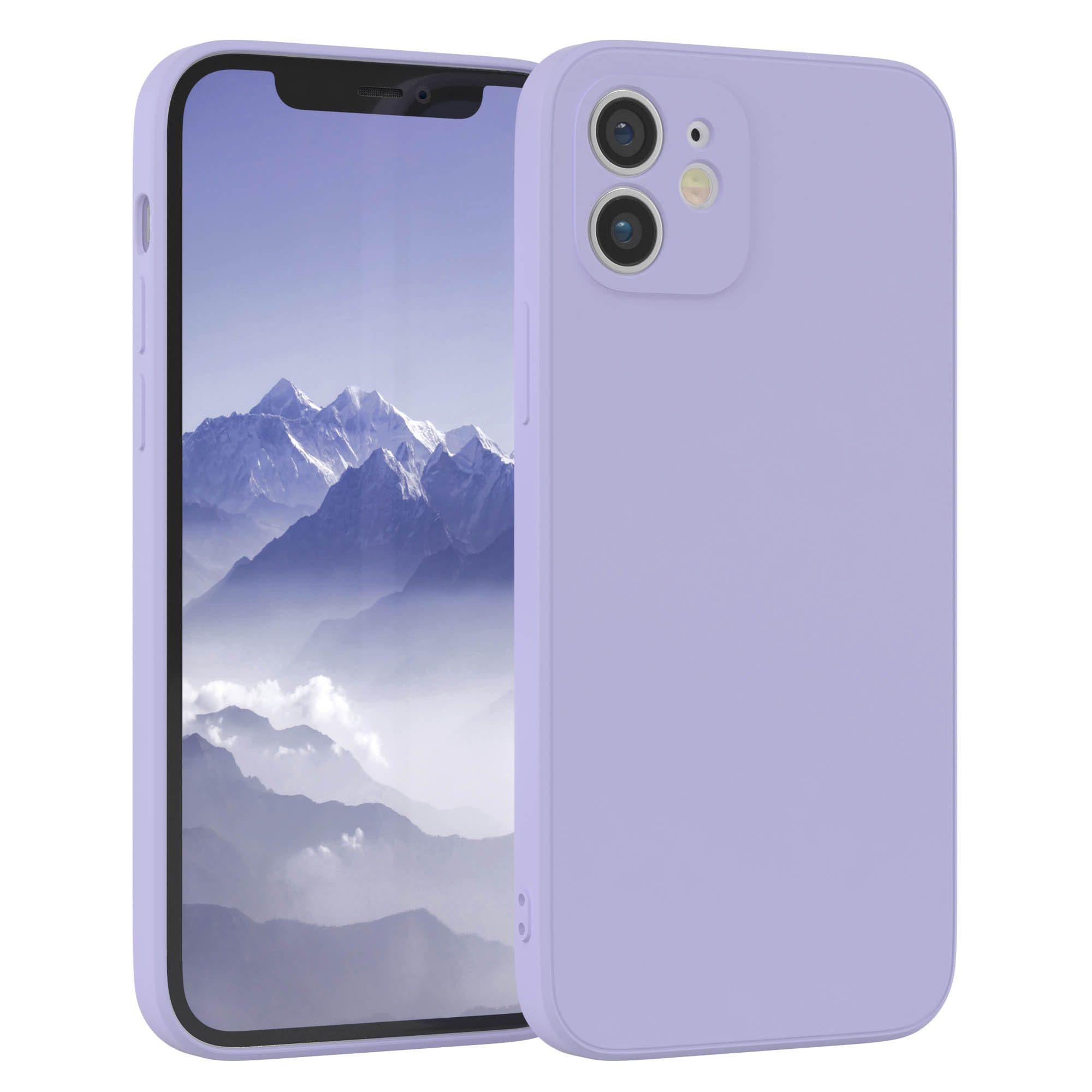 EAZY CASE Handyhülle TPU Hülle für Apple iPhone 12 6,1 Zoll, Silikonhülle stoßfest Smart Slimcover Case Dünn Blau Lila