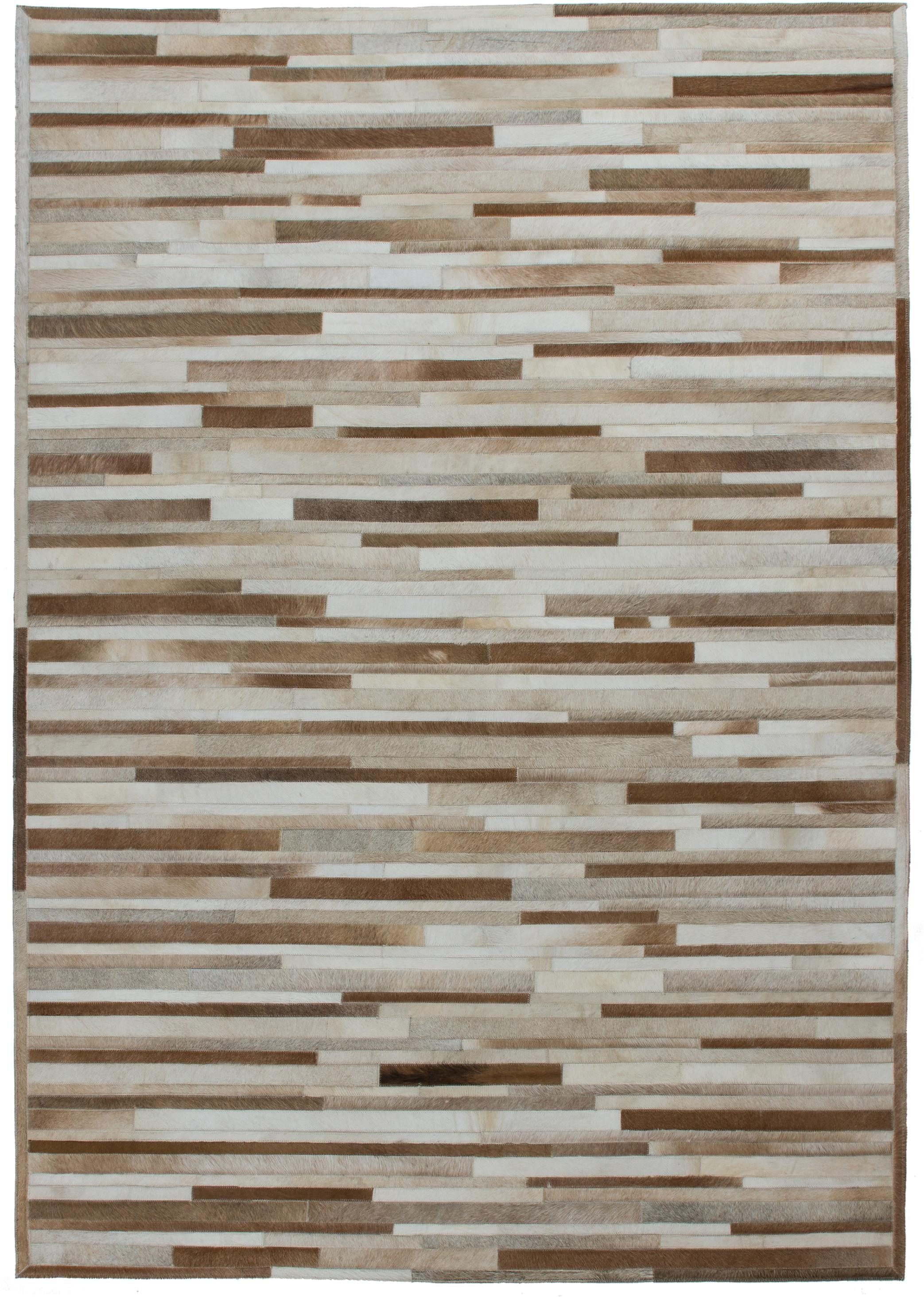 Kayoom Fellteppich Lavish 110, rechteckig, Höhe: 8 mm, Patchwork-echtes Leder-Fell, Wohnzimmer