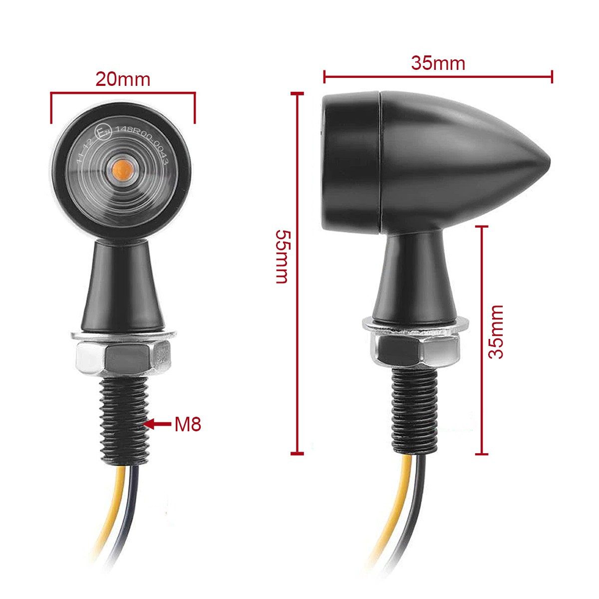 Lumitecs Blinker LED Blinker Motorrad # BL18 mit E-Prüfzeichen getönt