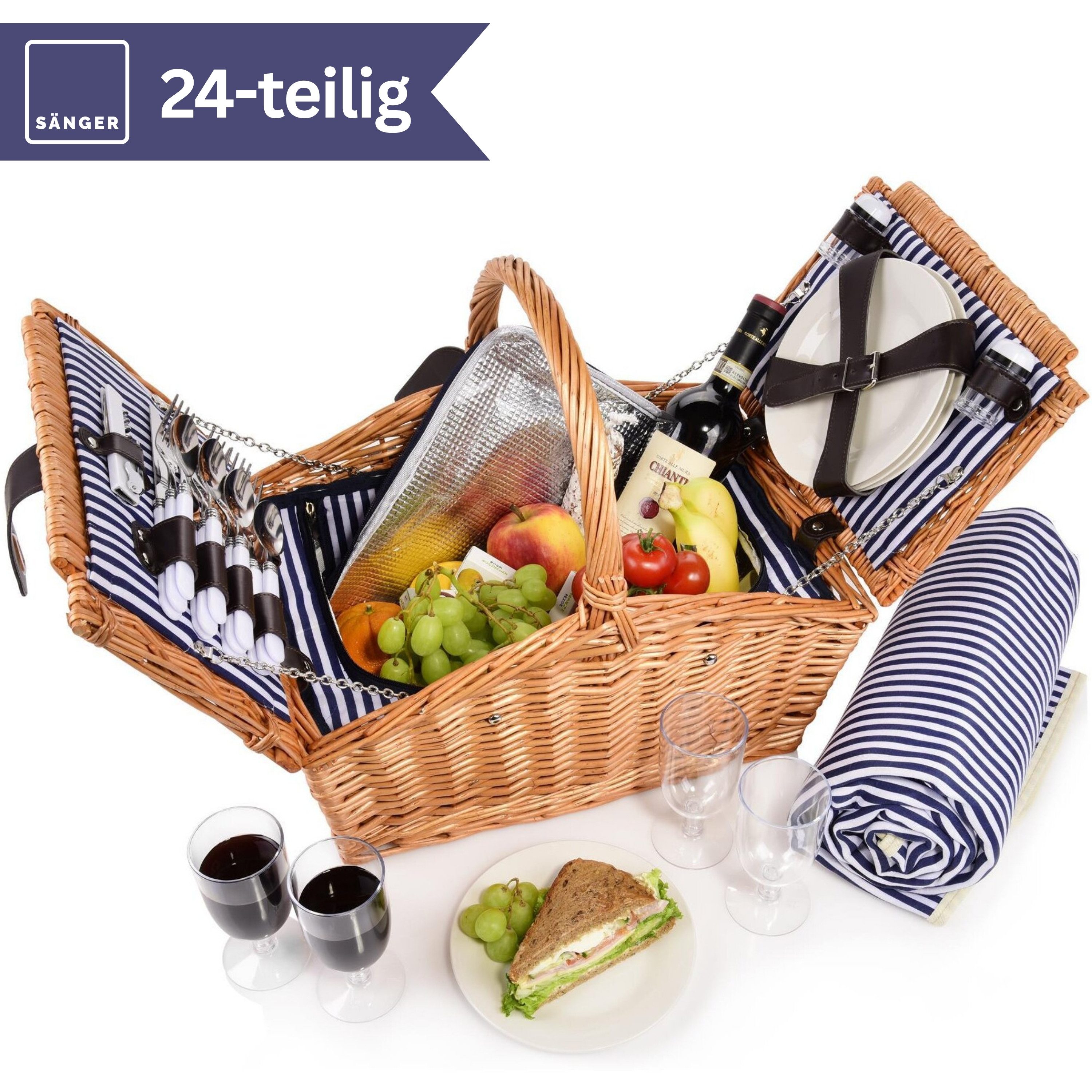 SÄNGER Picknickkorb Sylt (Set, 24 St., Picknickkorb), 4 Personen, Picknickd günstig online kaufen