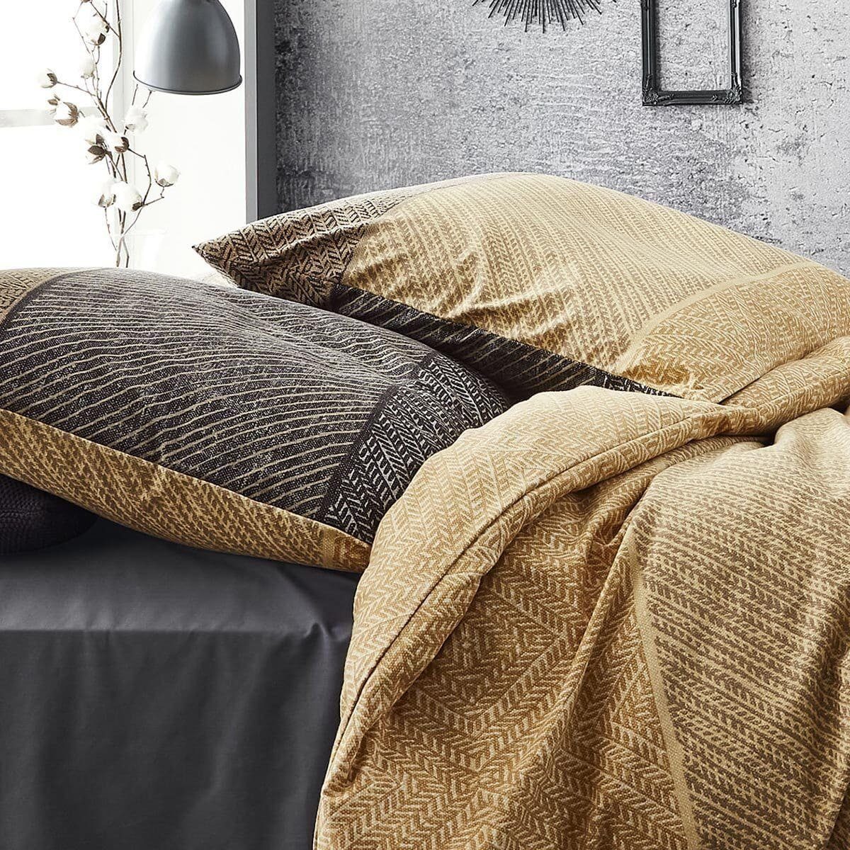 Irisette Bettwäsche Bettwäsche Irisette Biber Koala 8430-40 Honig Anthrazit Gold 155x220, 2 teilig