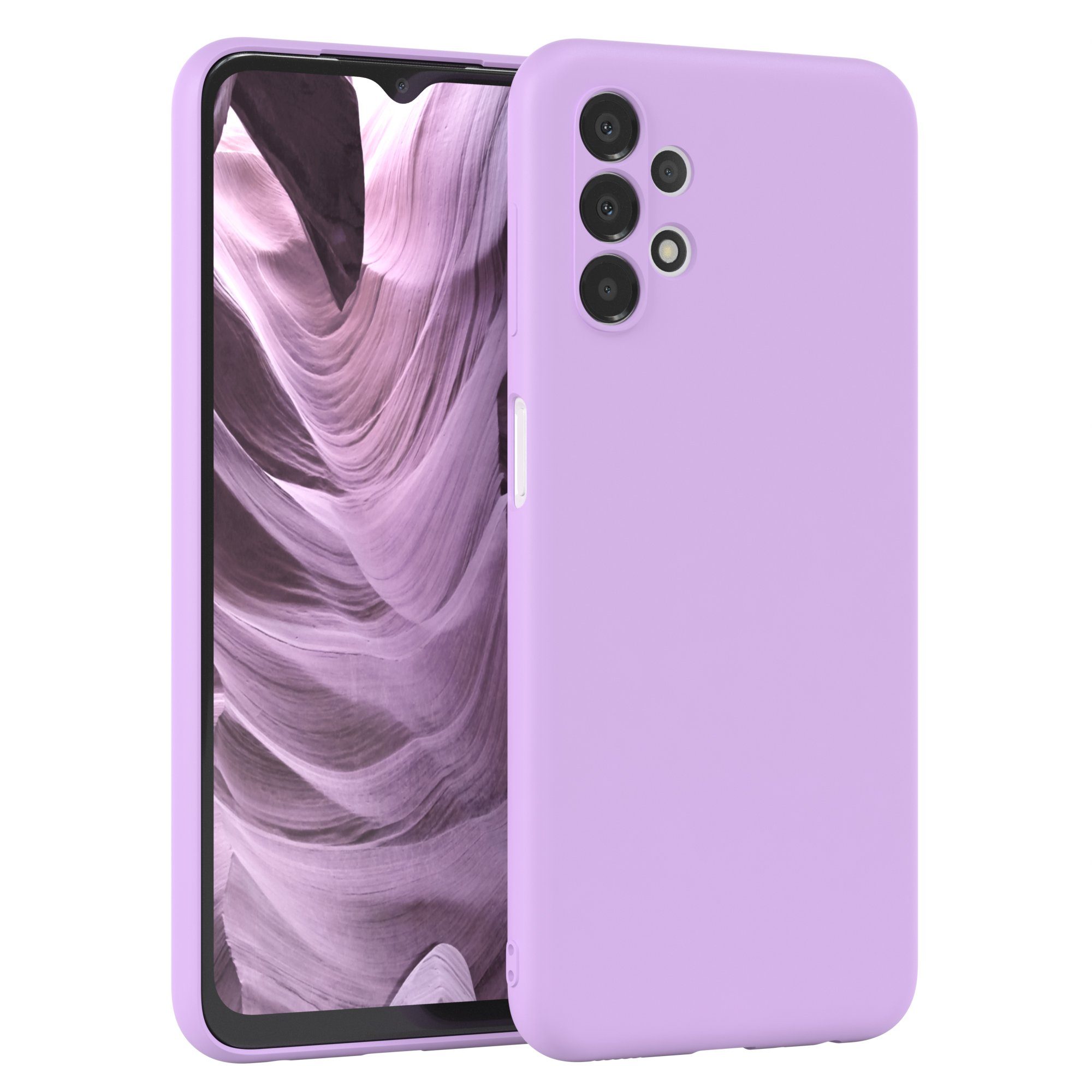 EAZY CASE Handyhülle TPU Hülle für Samsung Galaxy A13 6,6 Zoll, Silikon Schutzhülle Kameraschutz kratzfest Back Cover Lavendel Lila