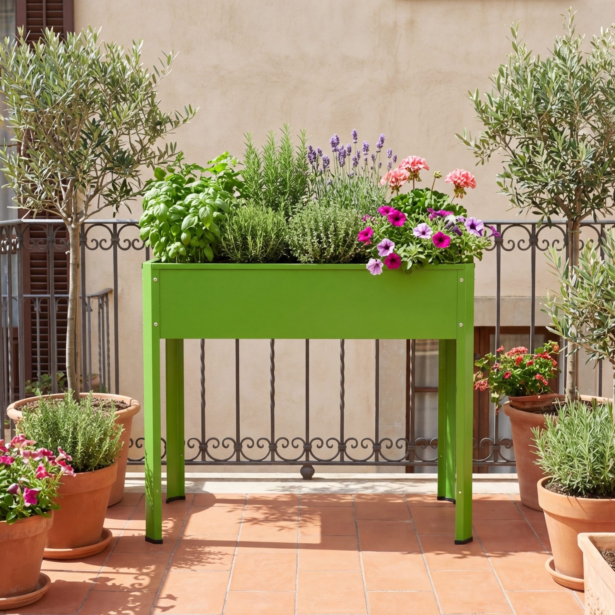 VCM Hochbeet Metall Beet Pflanzkasten Hochbeet 80x35 Balora L (Produkt, Montagematerial, einfache Aufbauanleitung)