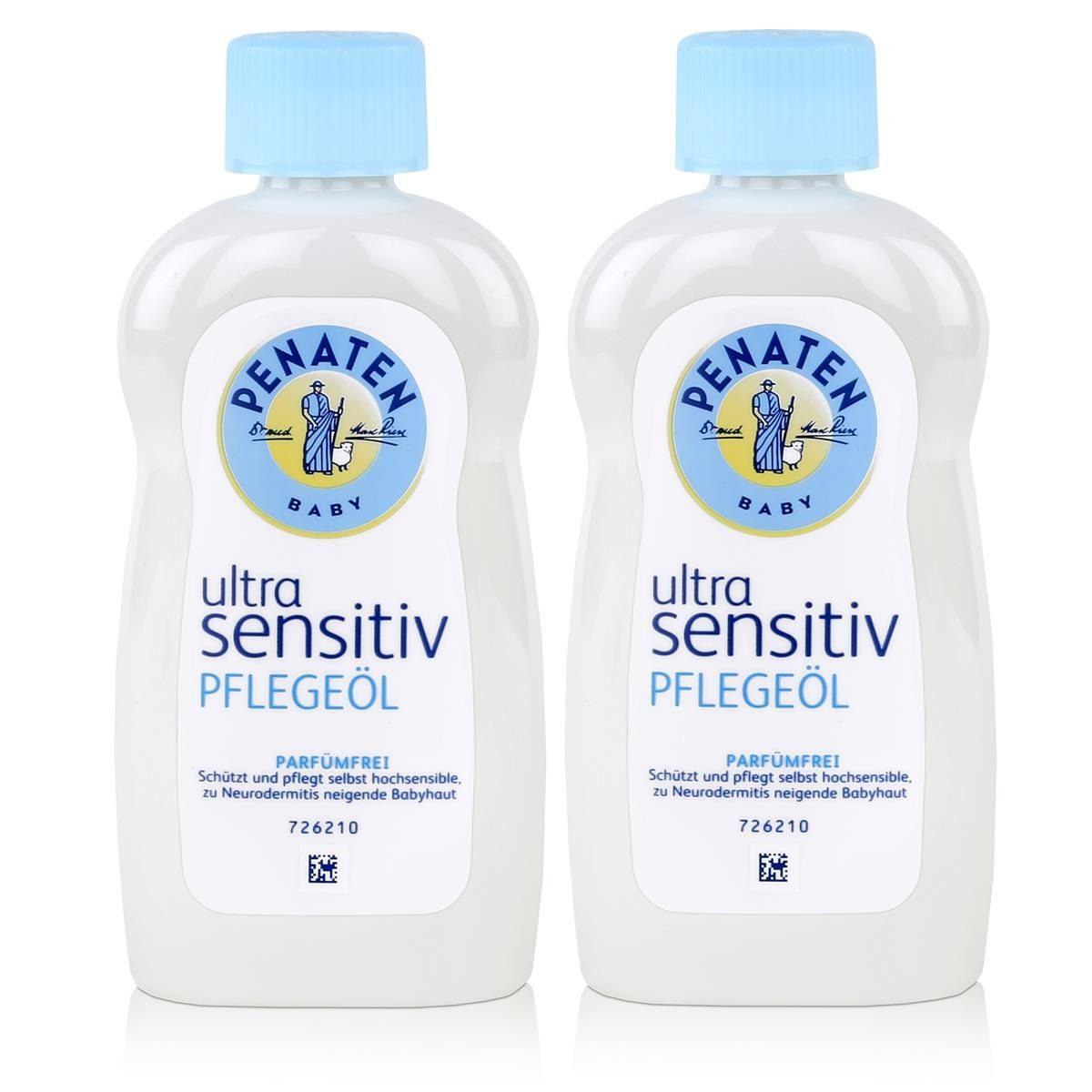 Babypflege-Set Penaten Baby ultra sensitiv Pflegeöl 200ml - Parfümfrei (2er Pack)