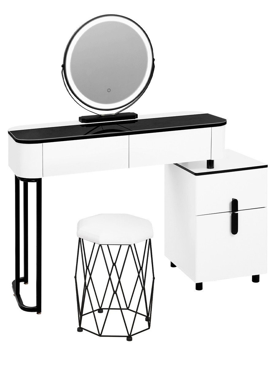 Woltu Schminktisch (1-St), mit Mobiler Spiegel und Samthocker, Flexible Mon günstig online kaufen