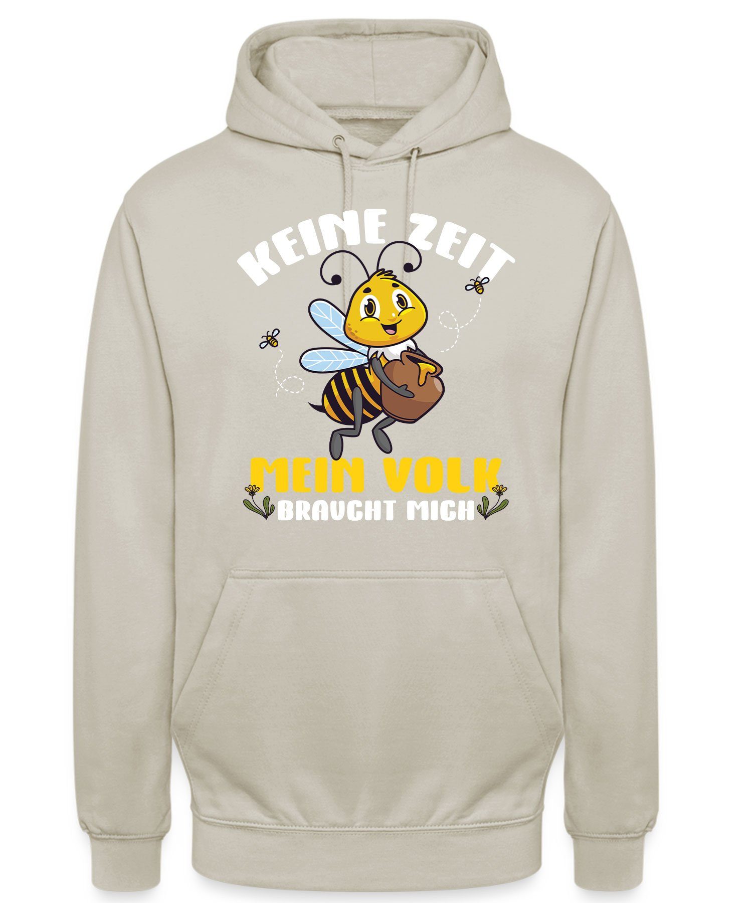 Biene - Formatee mich Mein Hoodie Kapuzenpullover Unisex Naturstein (1-tlg) braucht Volk Quattro Imker Honig
