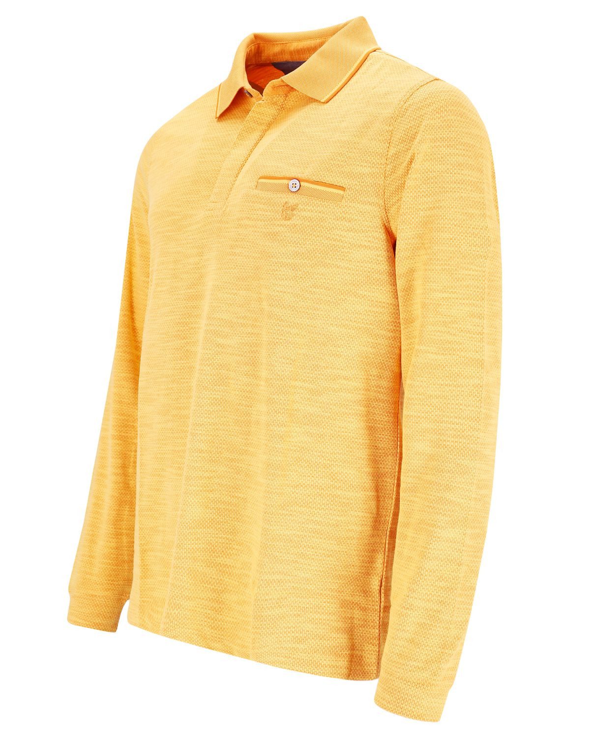Hajo Langarm-Poloshirt Softknit-Polo mit verdeckter Knopfleiste