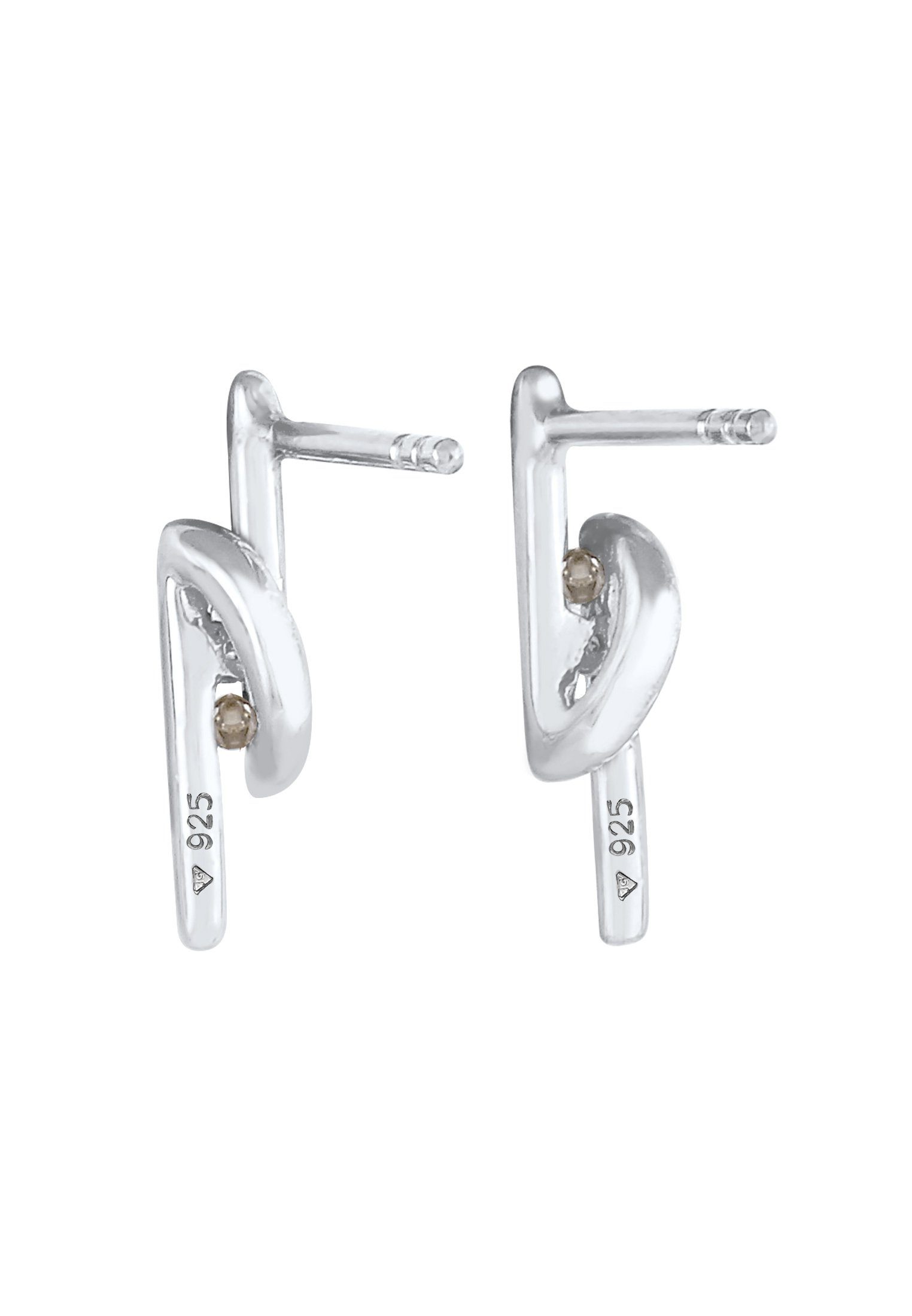 Elli DIAMONDS Paar Ohrstecker 0.05 Stecker 925 Silber, Geo Blitz ct. Diamant Stab