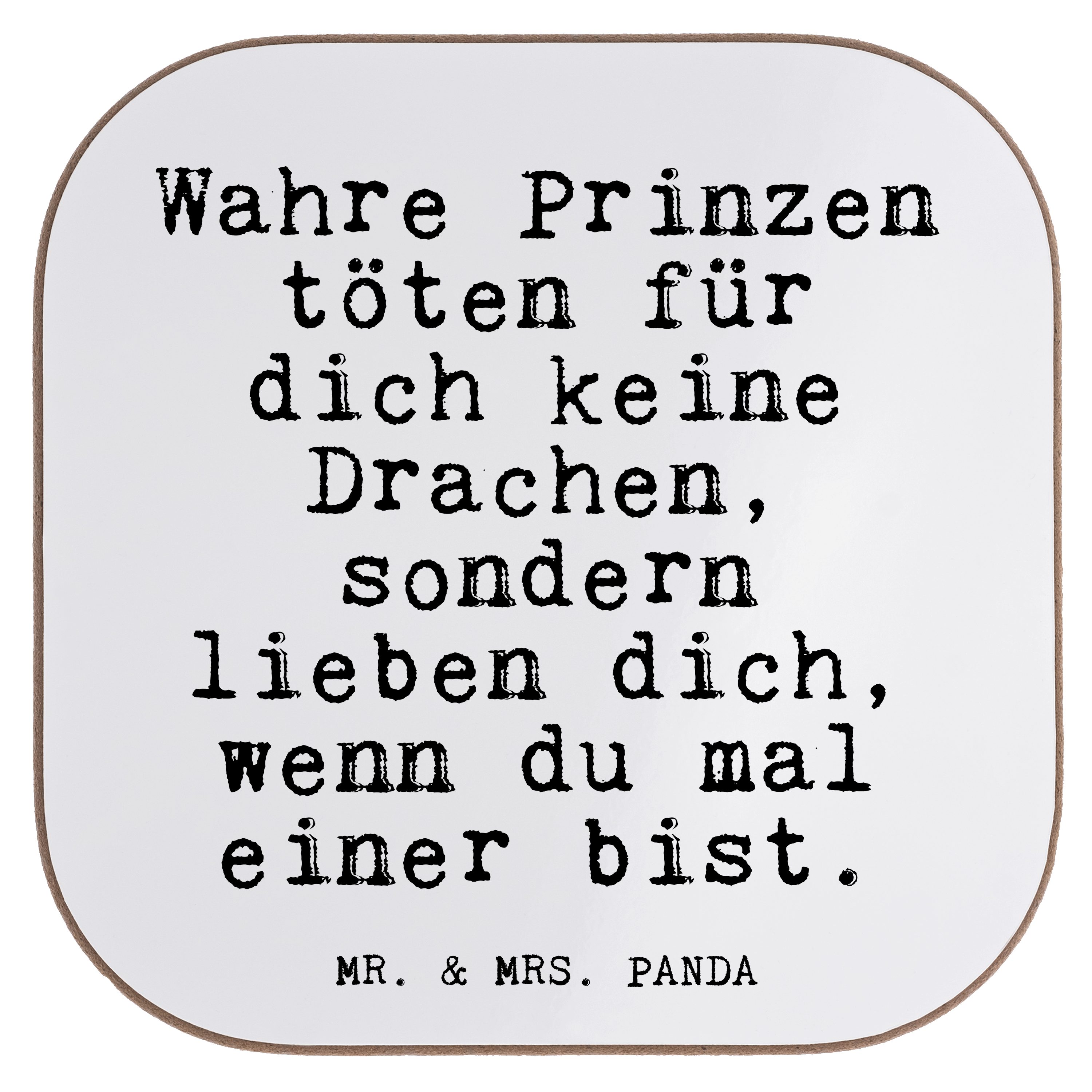 Mr. Glizer Mrs. & für... Prinzen Getränkeuntersetzer Wahre - 1-tlg. - Spruch Sp, Weiß Liebe, Panda Geschenk, töten