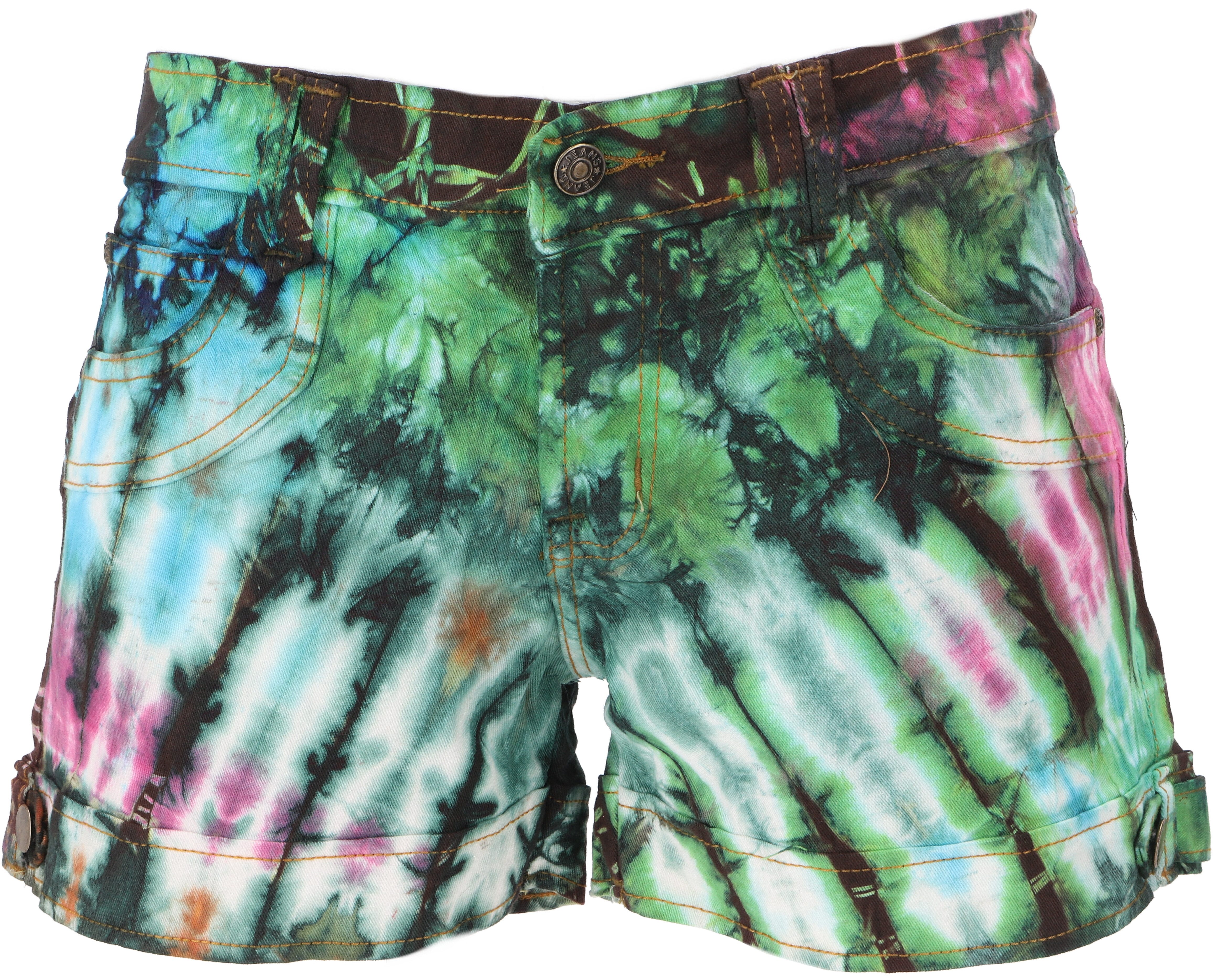 Guru-Shop Hose & Shorts Batik Jeans Pantys, Unikat Shorts, Unikat kurze.. alternative Bekleidung
