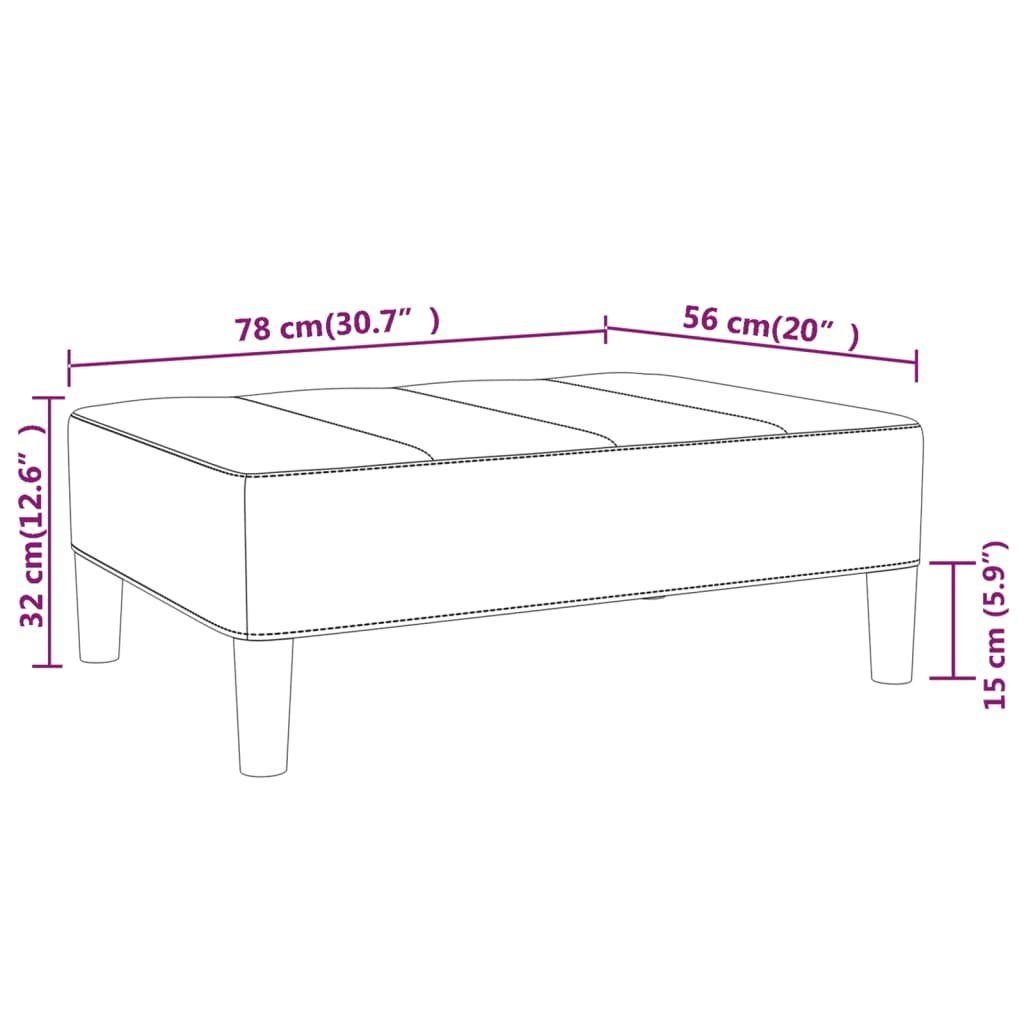 (1 78x56x32 Dunkelbraun vidaXL Stoff St) cm Polsterhocker Fußhocker