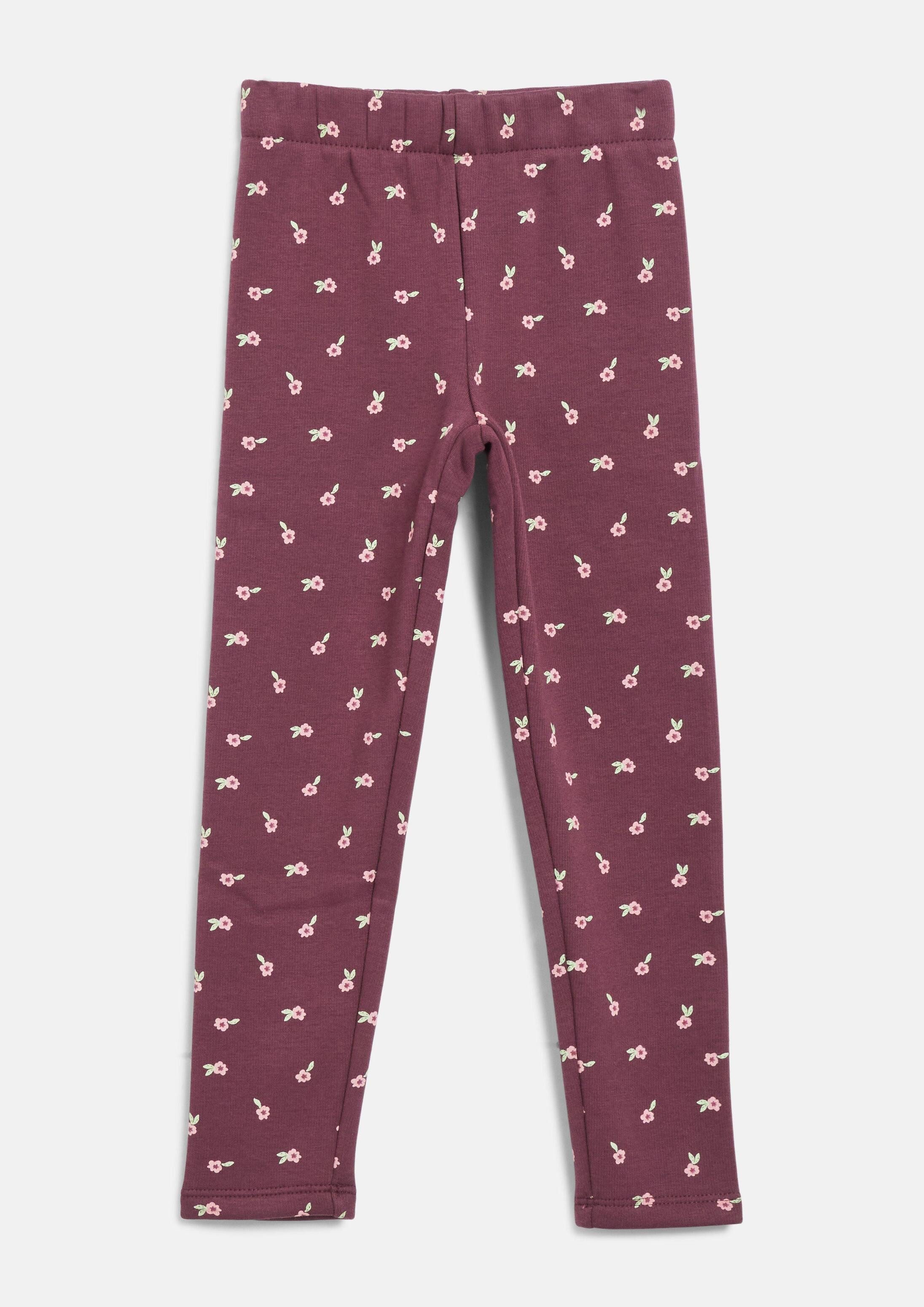 s.Oliver Leggings Leggings Thermofleece-Leggings mit Blumenmuster