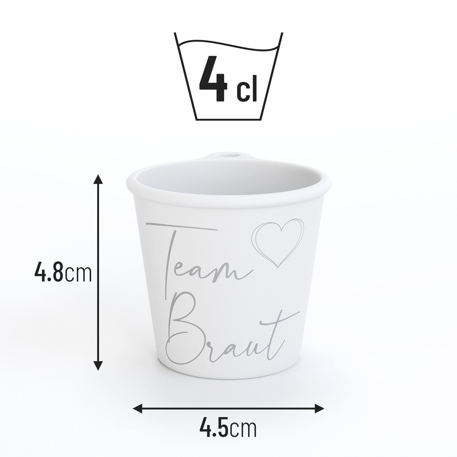 SoPro Schnapsglas 6x Schnapsbecher Plastik 4 cl wiederverwendbar - Pinnchen zum Umhängen