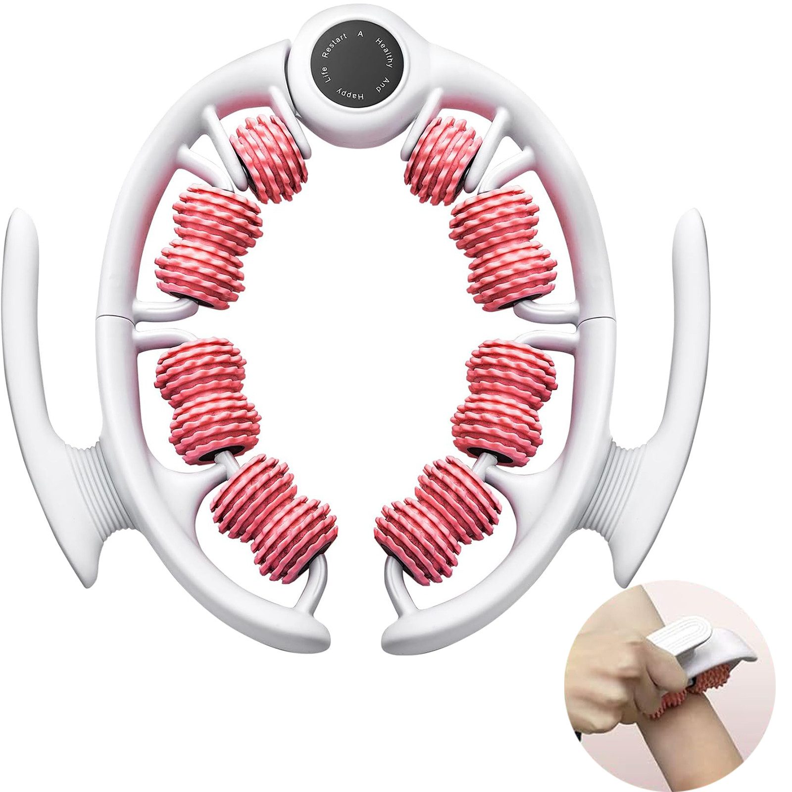SURFOU Massagegerät Anti-Cellulite Massagestab mit abnehmbaren Griffen & 360° Rollen, Reduziert Cellulite,lindert Schmerzen - Für Beine, Bauch, Po, Arme