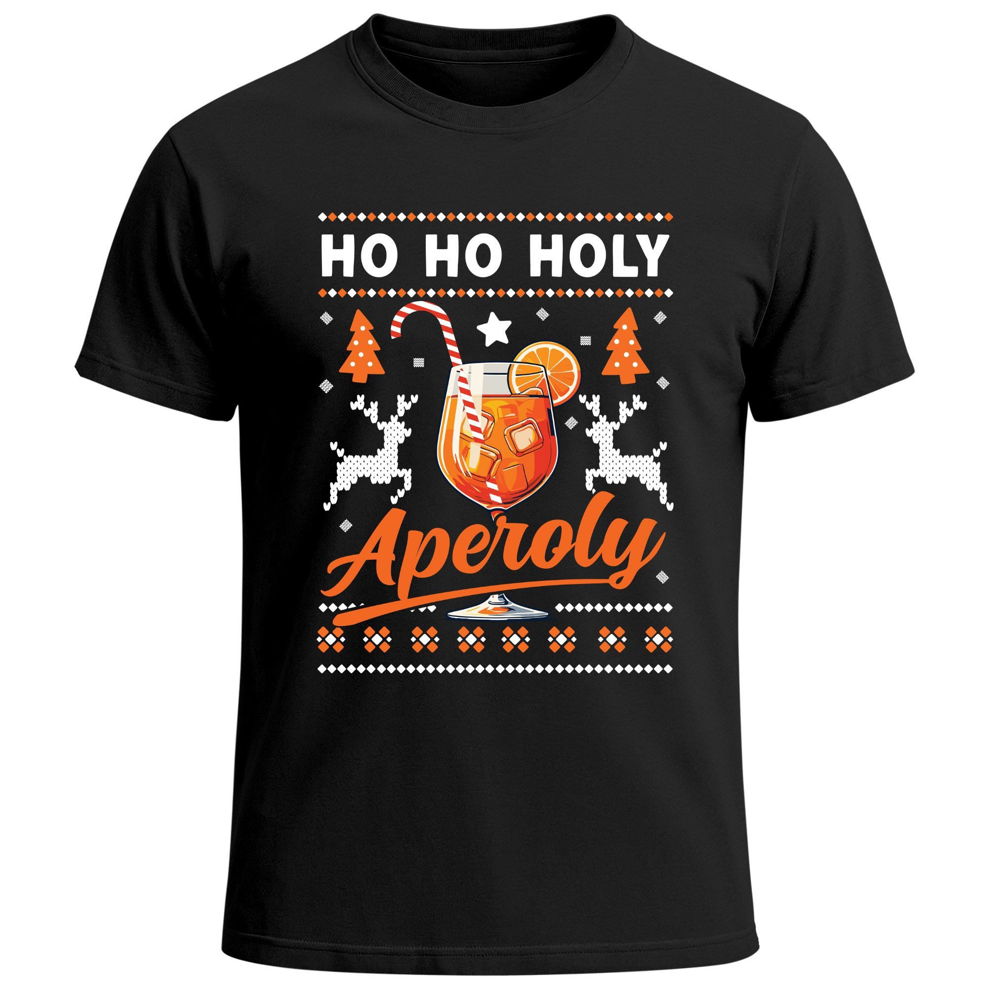 Print-Shirt Herren T-Shirt Weihnachten Ho Ho Holy Aperoly Spruch Lustig XMAS