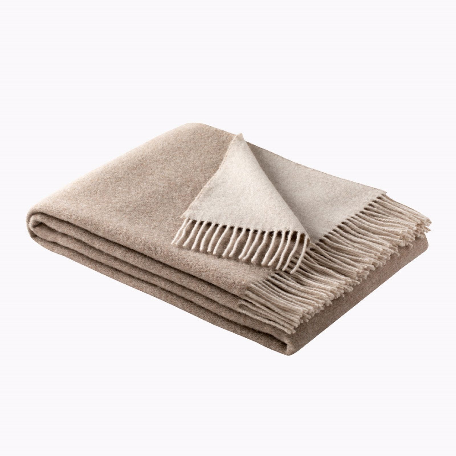 Wohndecke Estella Wohndecke Wolldecke 100% Schurwolle 135x195 cm Eric natur günstig online kaufen