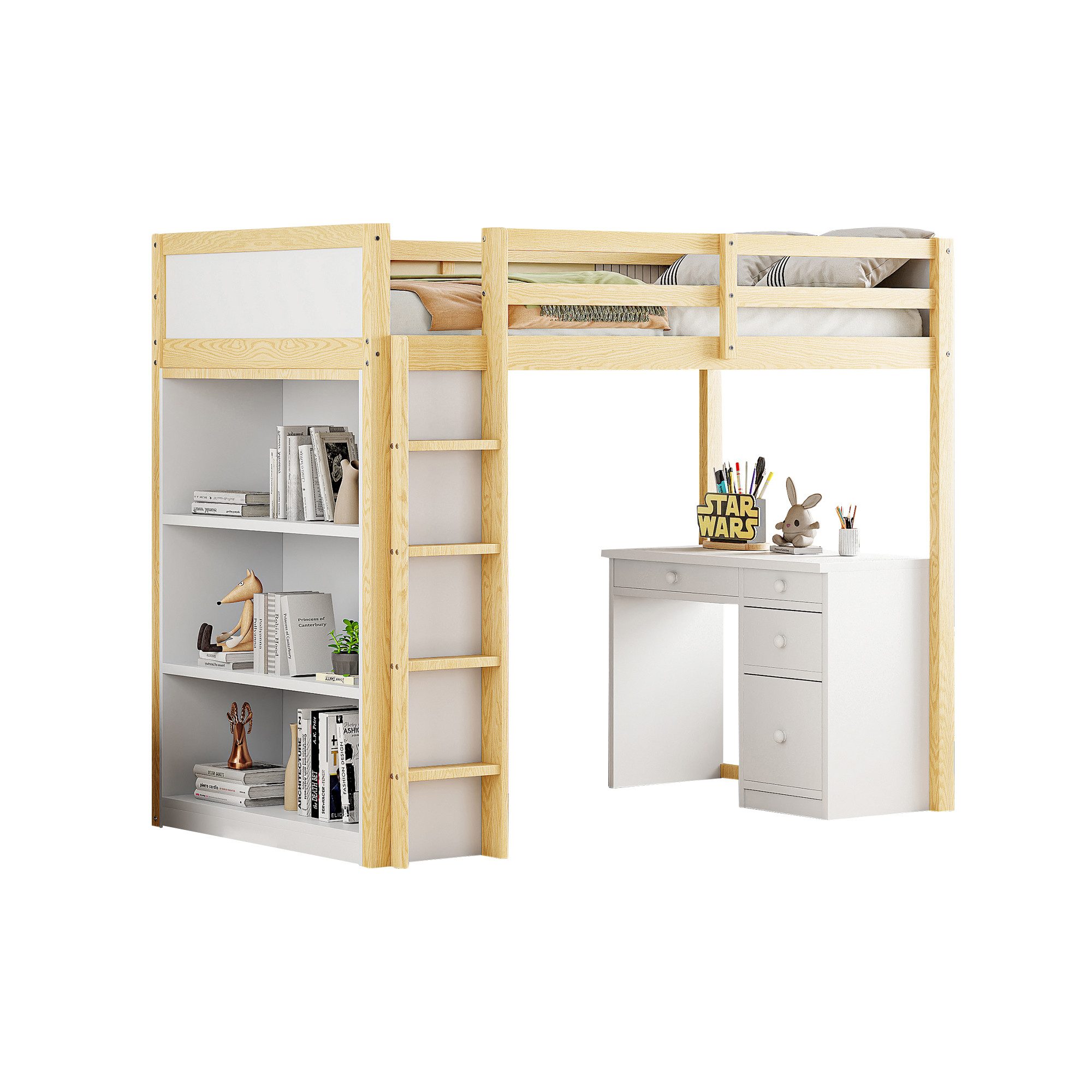 Flieks Hochbett Kinderbett Etagenbett 90x200cm mit günstig online kaufen