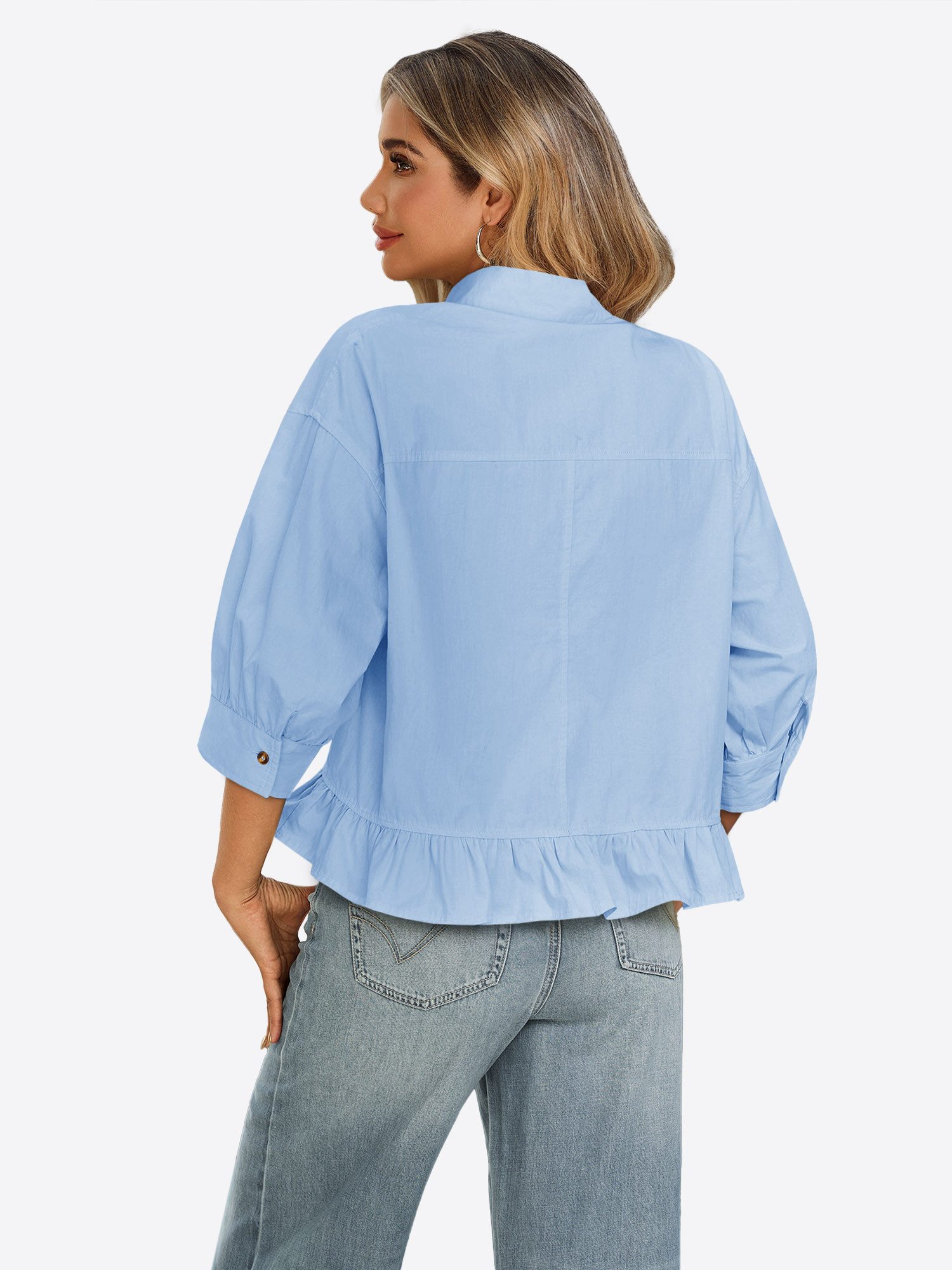 Imily Bela Hemdbluse Damen Kurzes Shirt mit Knöpfen (Packung, 1-tlg., 1per- günstig online kaufen