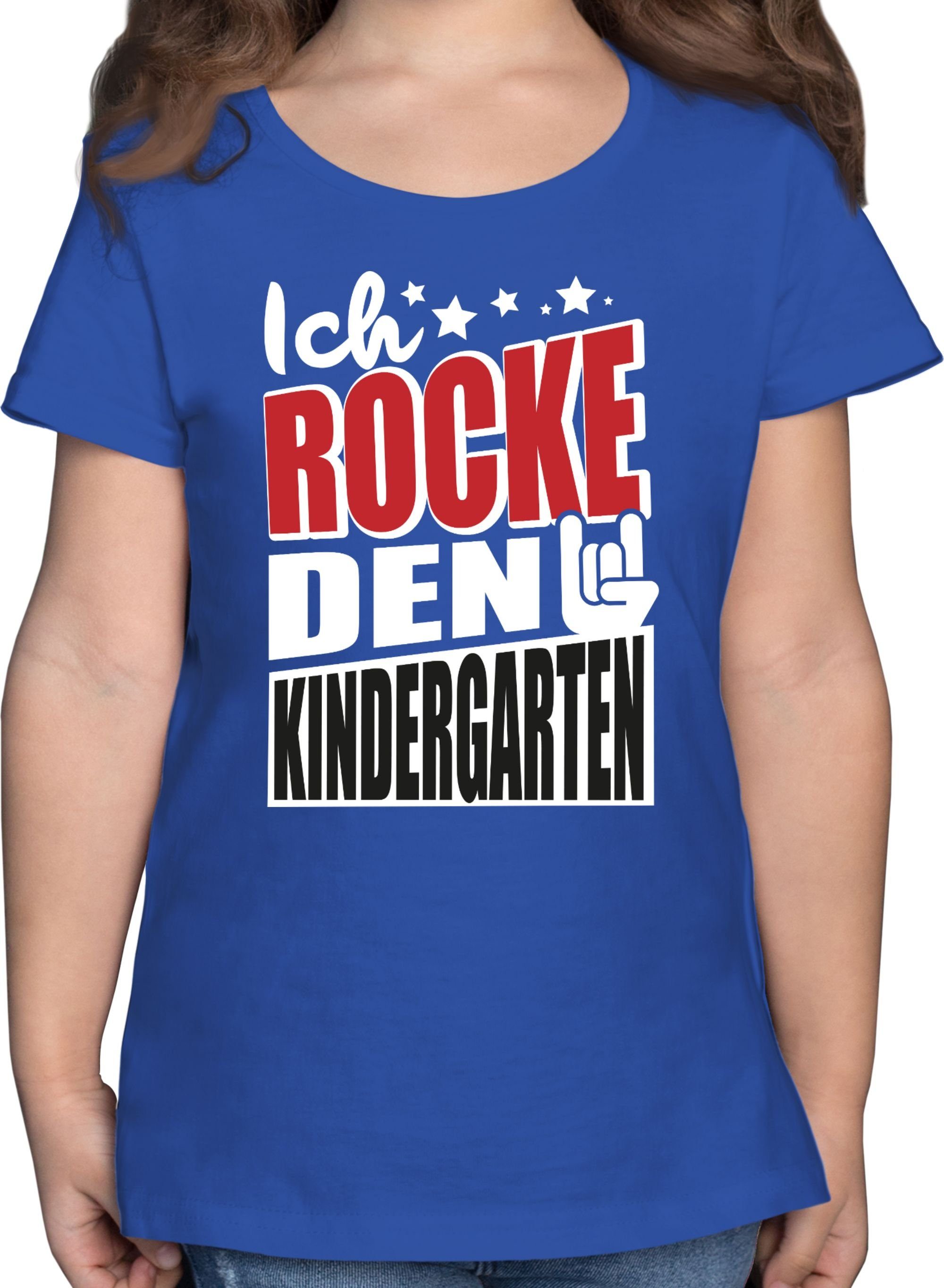 Shirtracer T-Shirt Ich rocke den Kindergarten Hallo Kindergarten 3 Royalblau