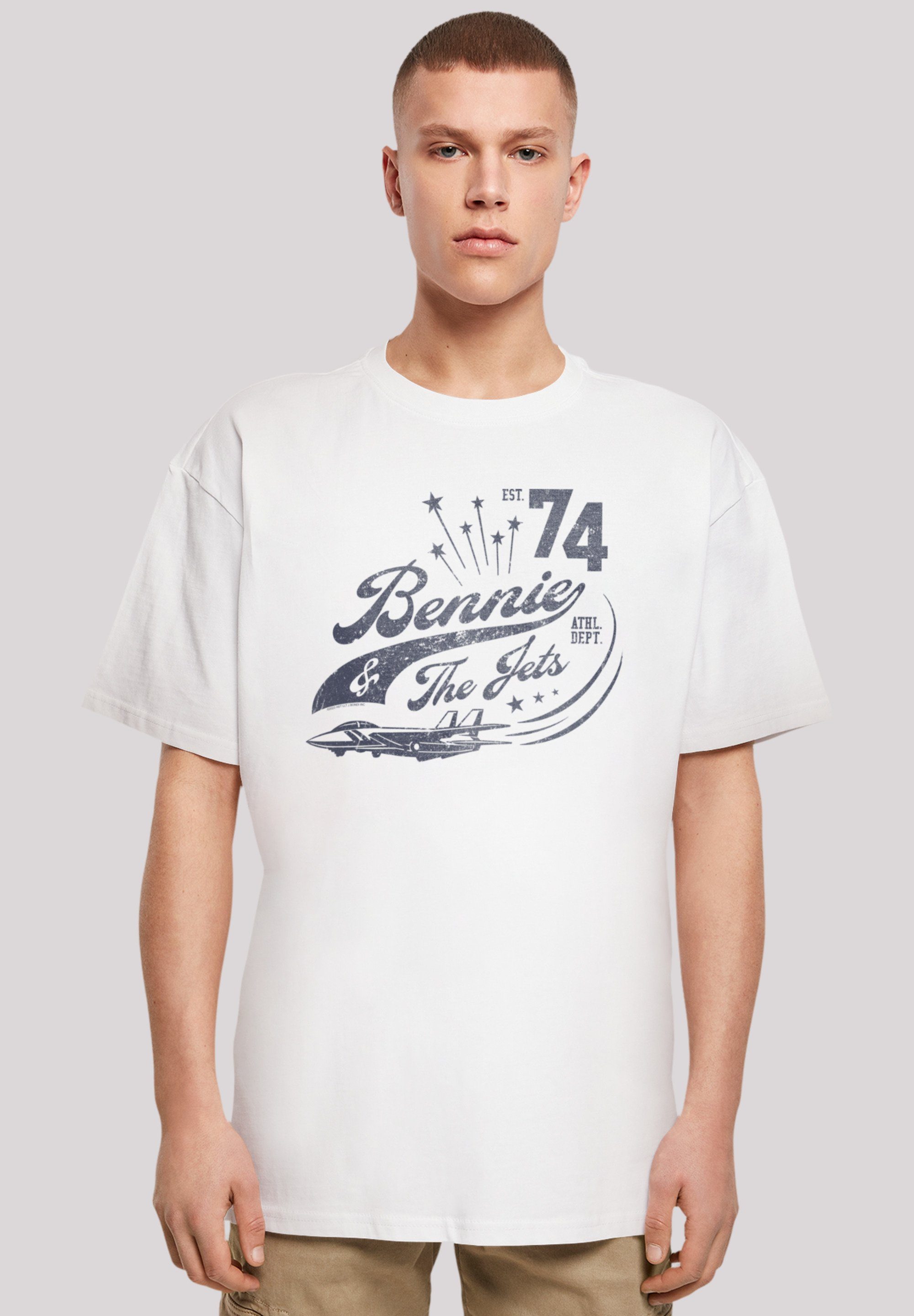 F4NT4STIC T-Shirt Elton John Bennie And The Jets Musik, Band, Logo weiß